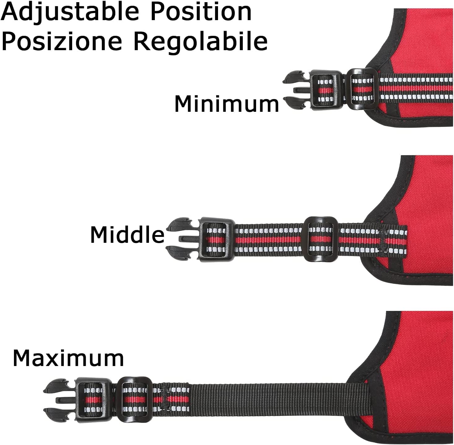Heele Dog Harness Medium No Pull Vest Harness Adjustable Reflective And Durable For Outdoor Training, Red, M