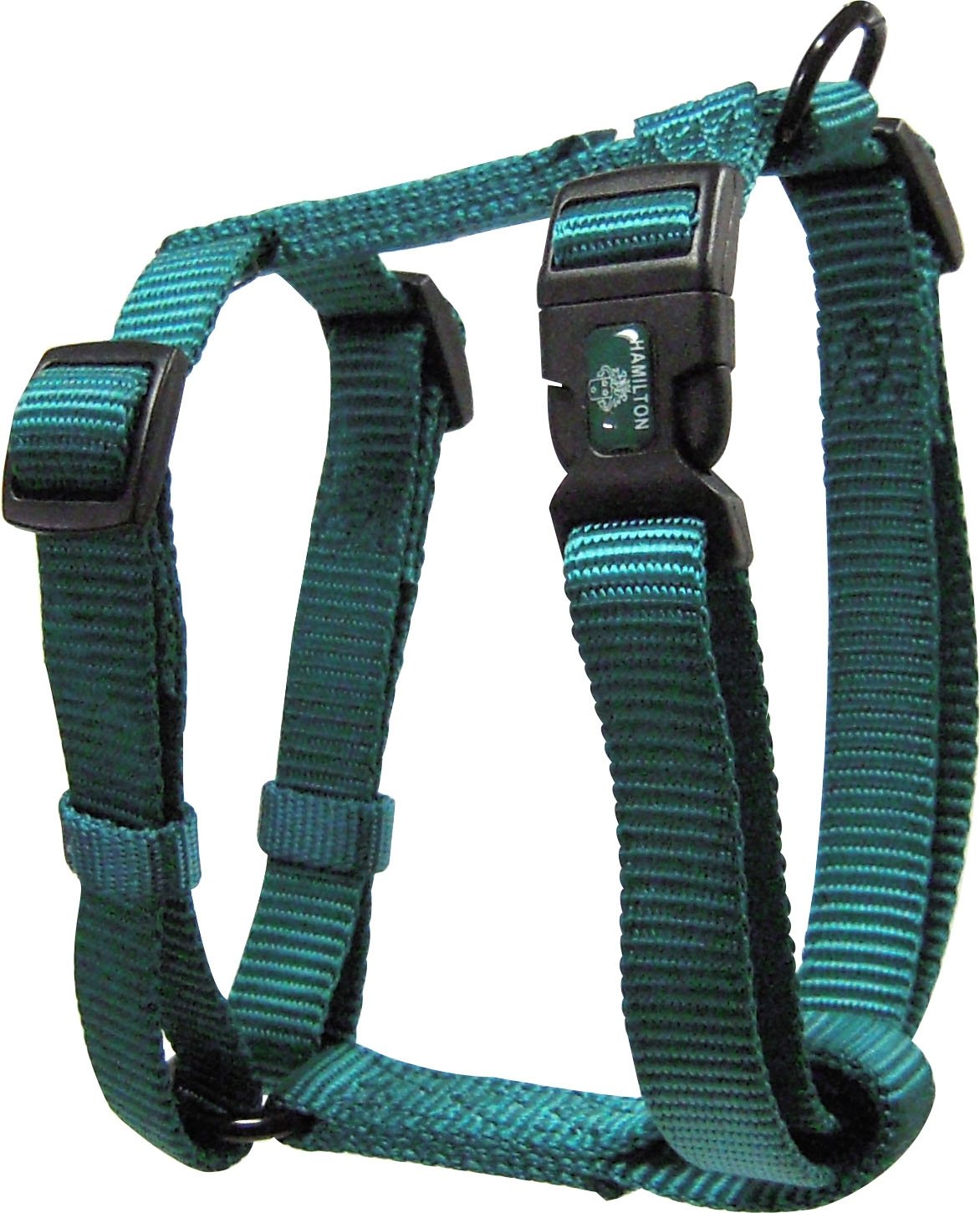 Hamilton Adjustable Comfort Nylon Dog Harness, Teal, 1'' x 30-40''