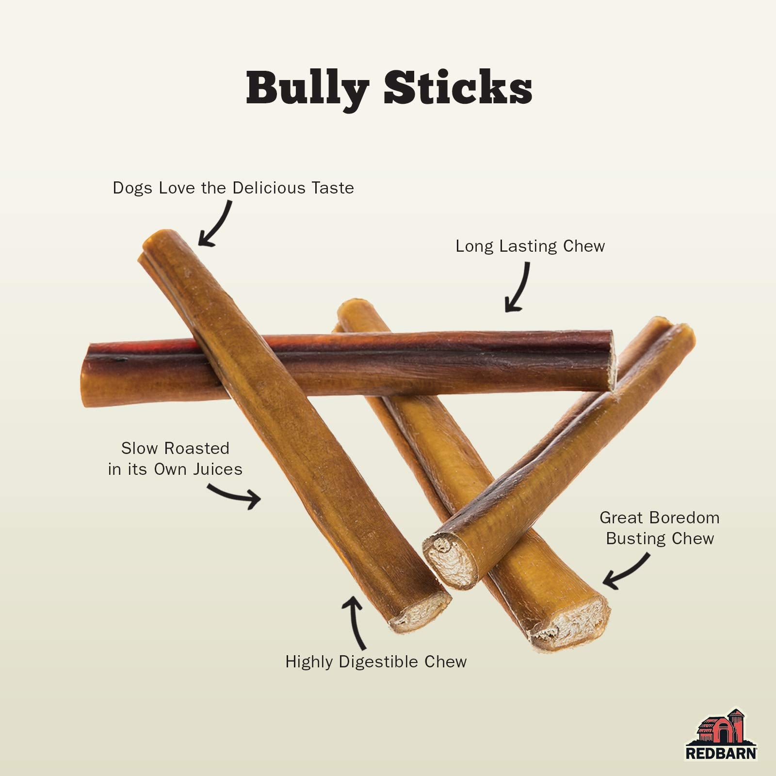 Redbarn 24 Bully Sticks for Dogs 25-Count