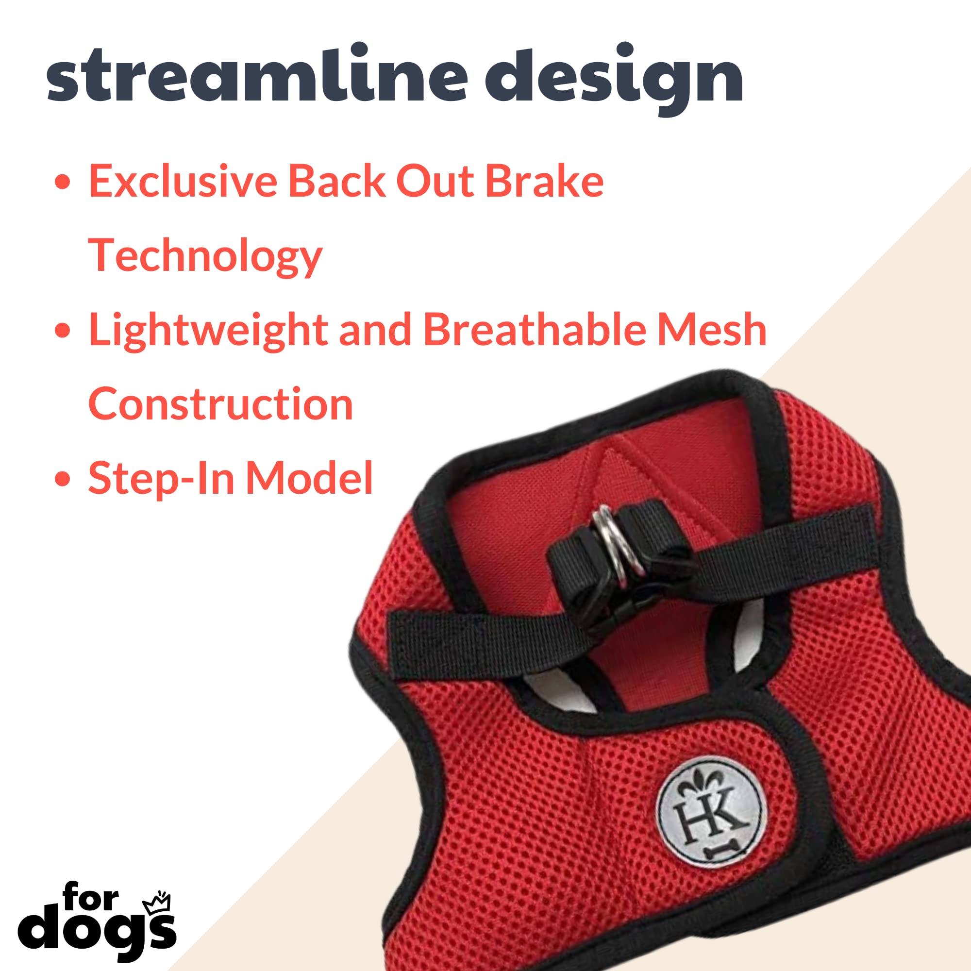 Huxley & Kent Hudson Walking & Training Harness - Red (Extra-Small, 6-10Lbs) - Easy Control Step-In Mesh Vest Harness With Refle