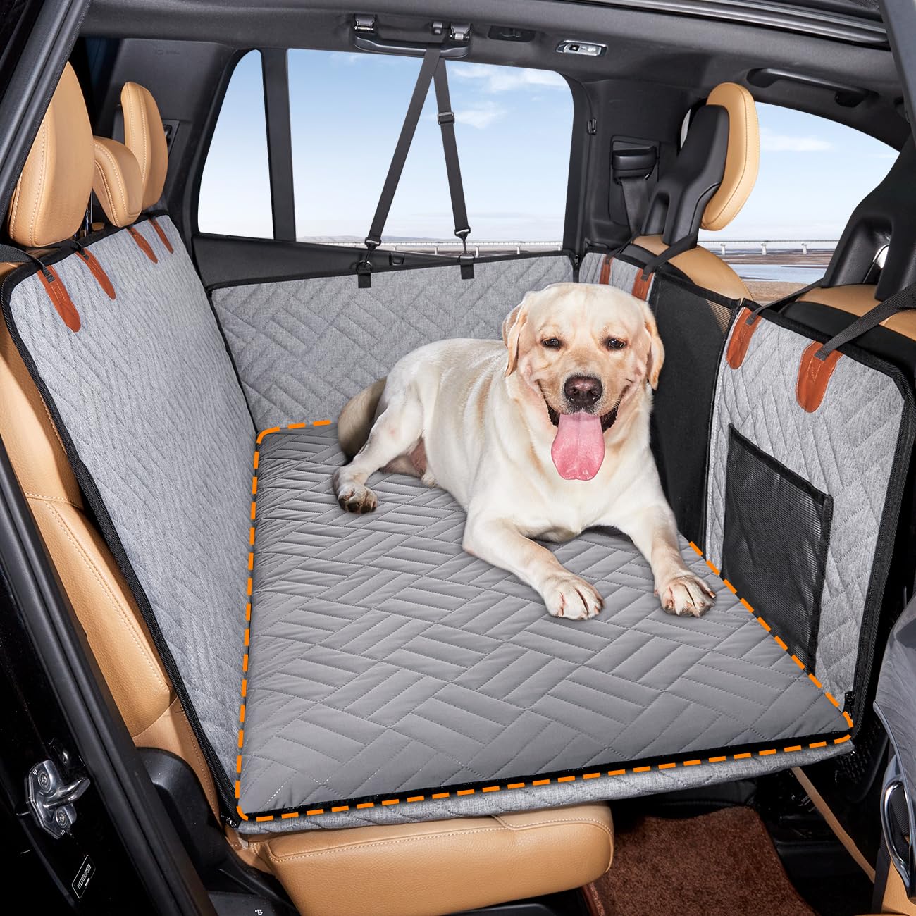 Yjgf Dog Mat For Back Seat Extender For Dogs,Dog Bed For Car,Hard Bottom Car Seat Cover For Dogs,Pet Cover For Hammock For Car (