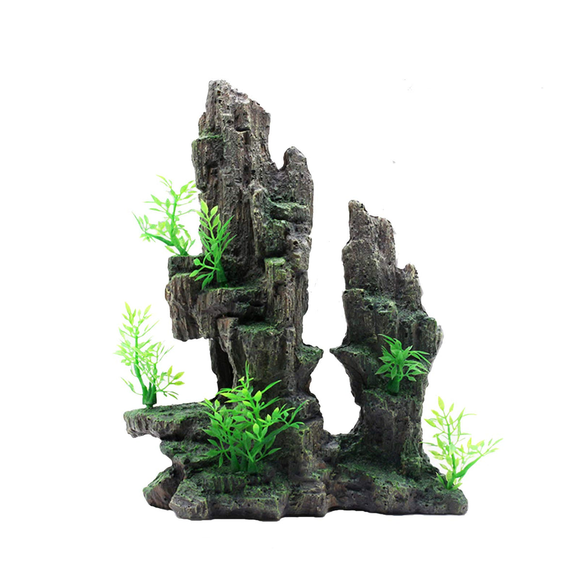 Tfwadmx Aquarium Mountain View Moss Tree Rock Cave Fish Tank Stone Ornament Landscape Aquarium Decoration With Small Plants