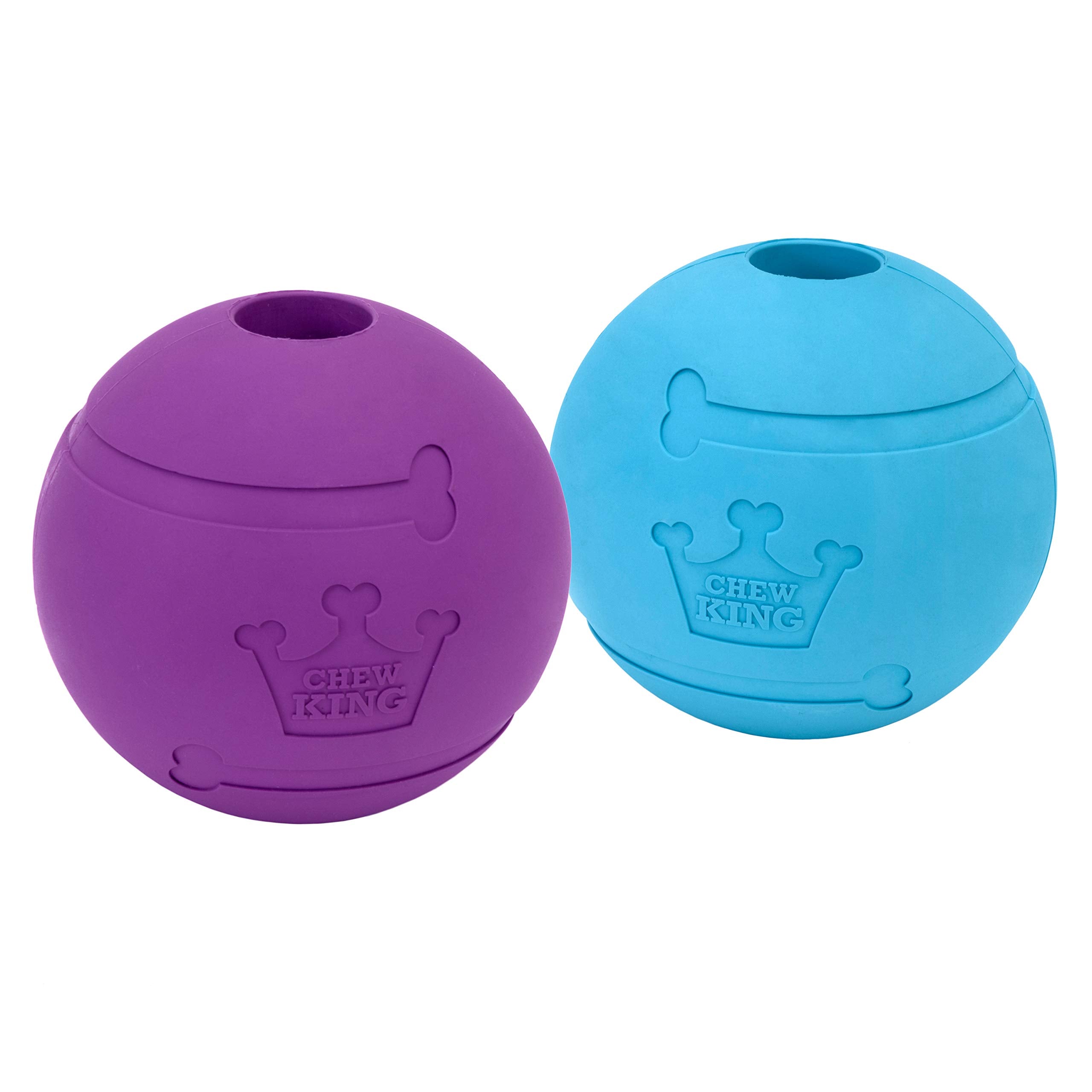 Chew King Dog Fetch Balls Extremely Durable Natural Rubber Toy 4 Inch, 2 Pack (Cm-10031-Cs01), All Breed Sizes