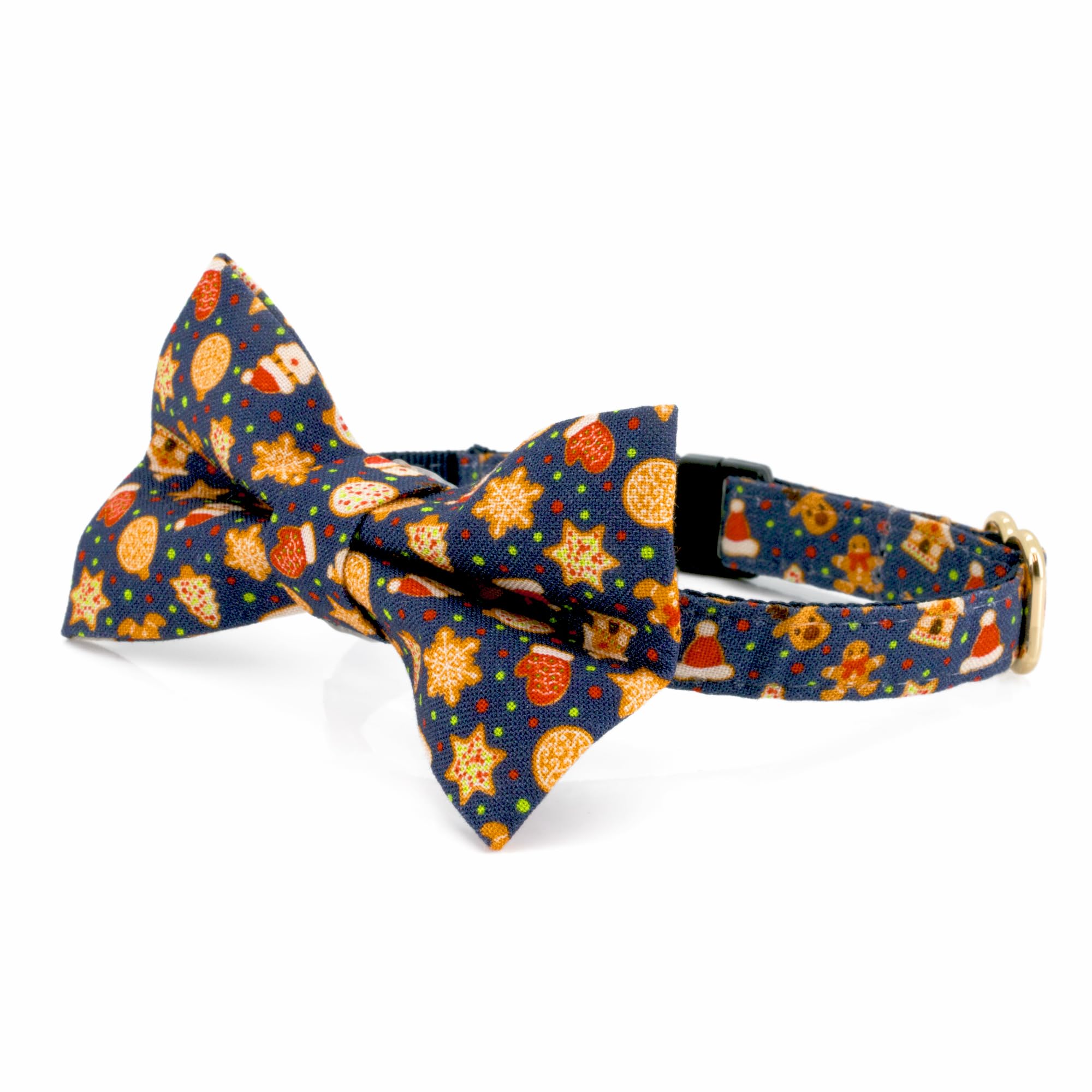 Ultra Joys Breakaway Cat Collar, Kittens - Boy & Girl Cat Collars With Bell & Bowtie Gingerbread Man Large