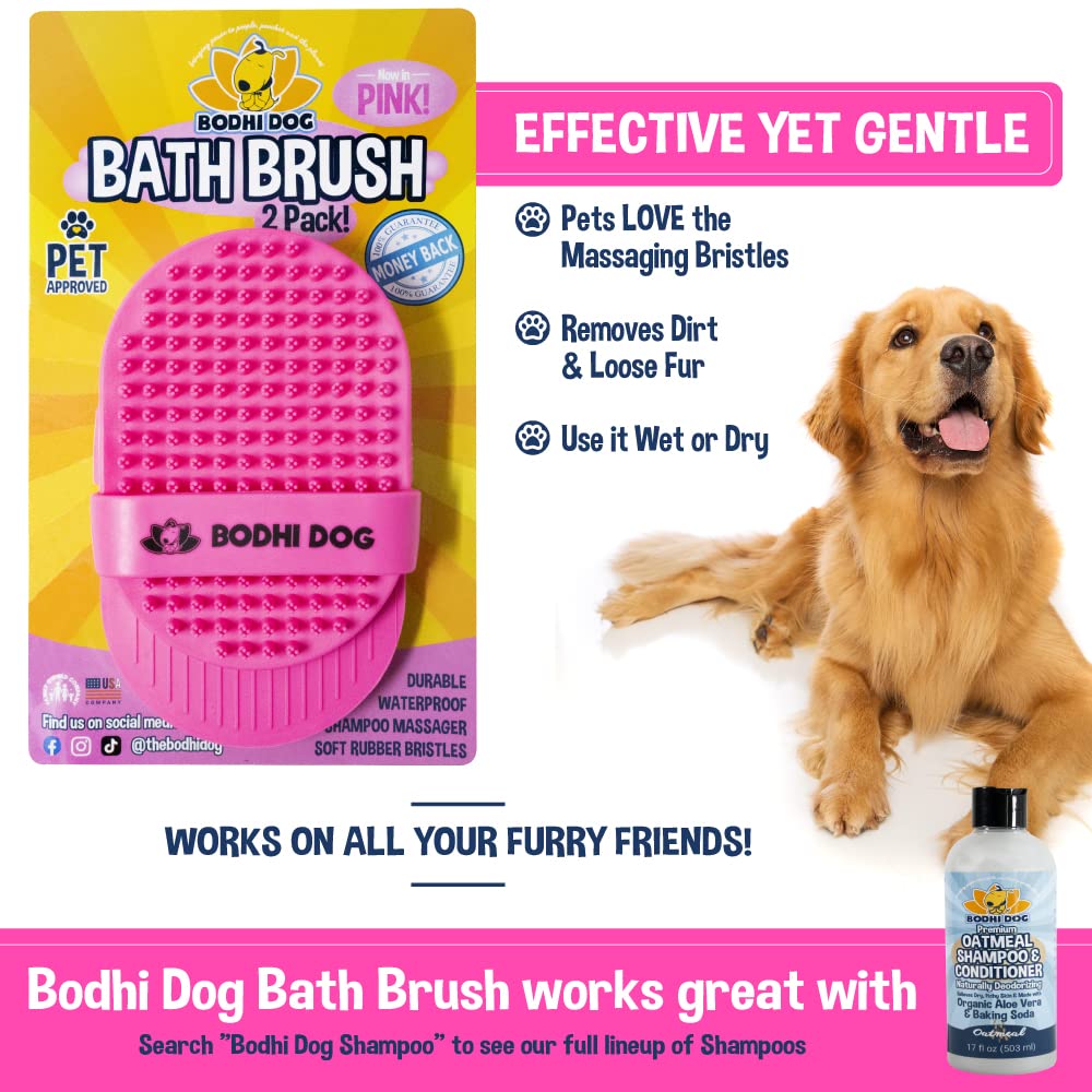 Bodhi Dog Shampoo Brush | Pet Shower & Bath Supplies For Cats & Dogs | Dog Bath Brush For Dog Grooming | Long & Short Hair Dog S