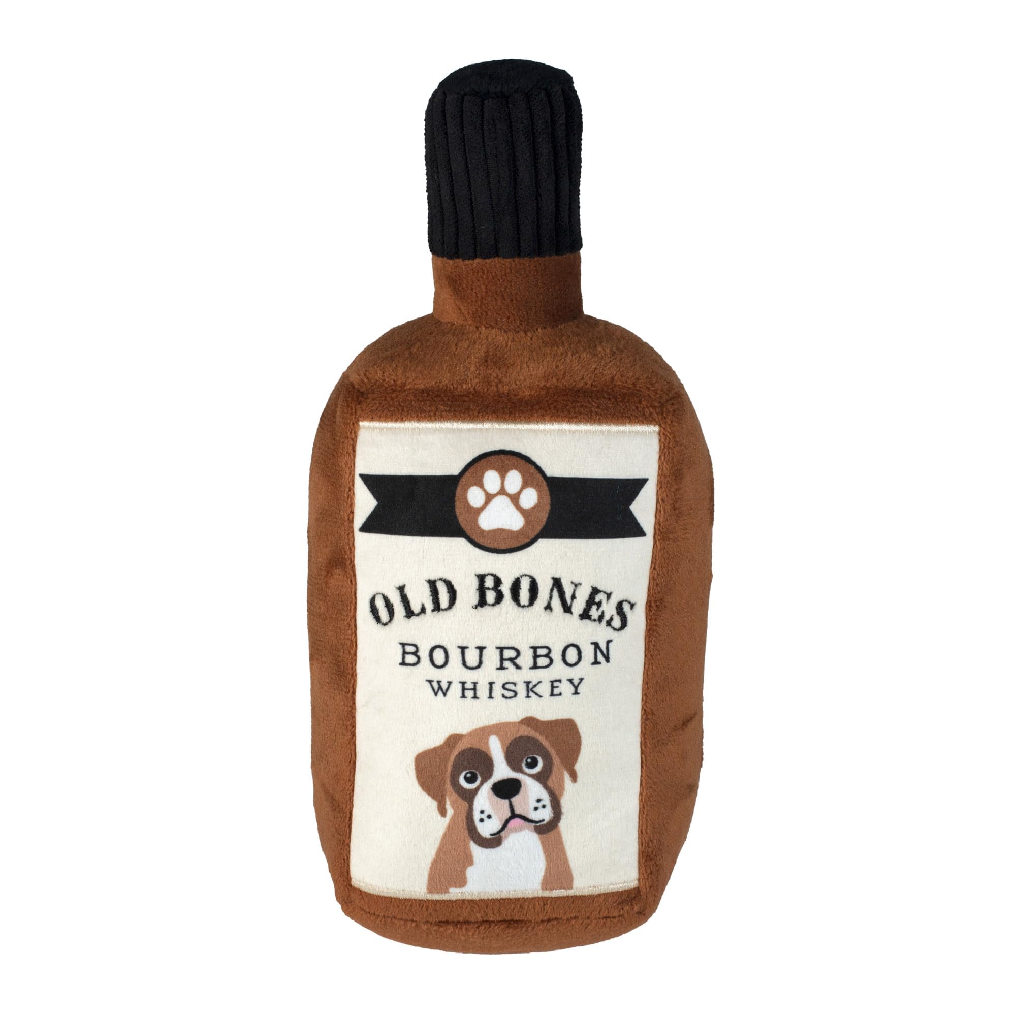 Fringe Studio Old Bones Whiskey Plush Dog Toy, Pet Shop Collection (314454)