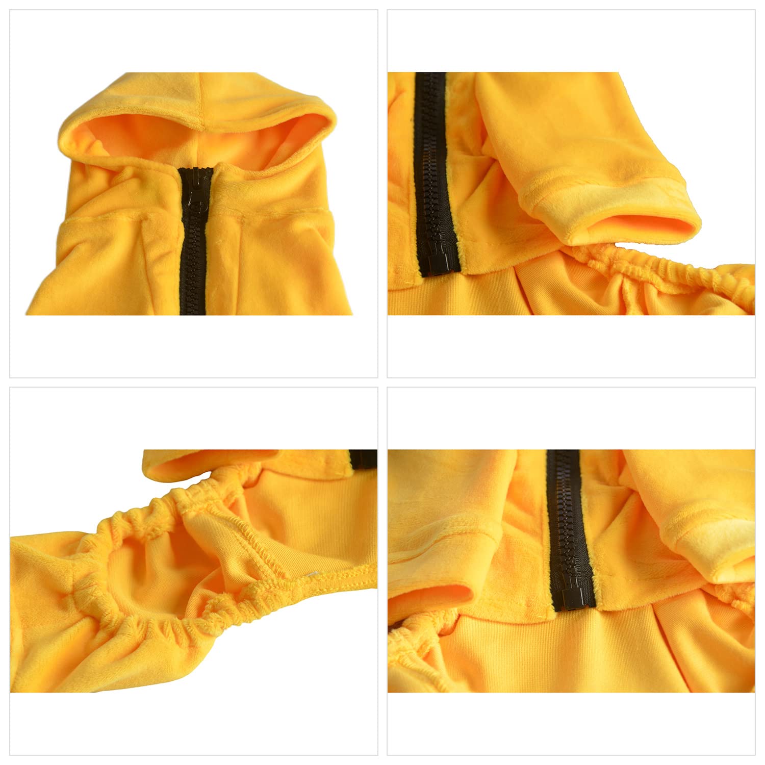 Dog Pajamas Pet Jumpsuits Pjs For All Seasons, Velvet Dog Hoodies 4 Legs Four Feet Dog Onesies Stylish Pjs Puppy Costume Cotton Liner Warm Pet Clothes For Small Medium Large Dogs Yellow Xxl