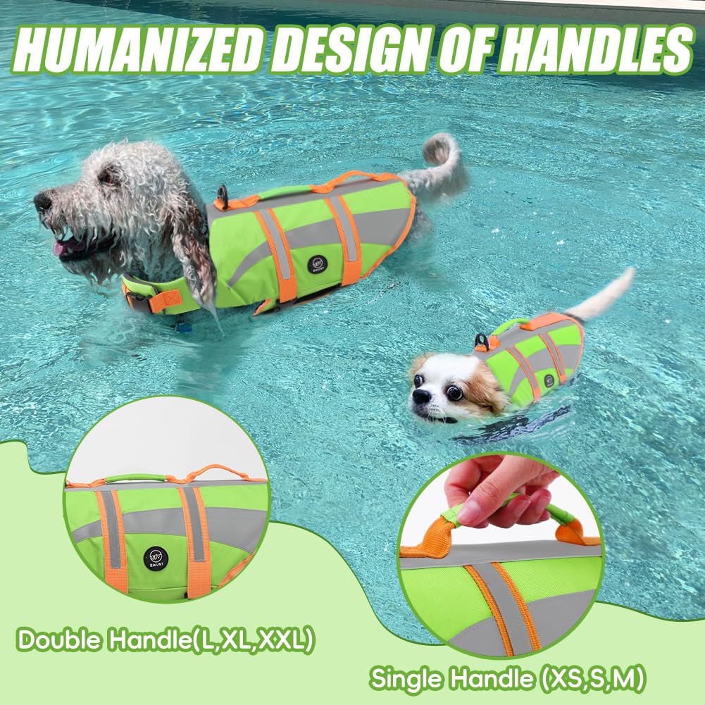 Emust Dog Life Vests, Adjustable Dog Life Jackets For Small Dogs With Enhanced Buoyancy, Small Pet Flotation Vest With Durable R
