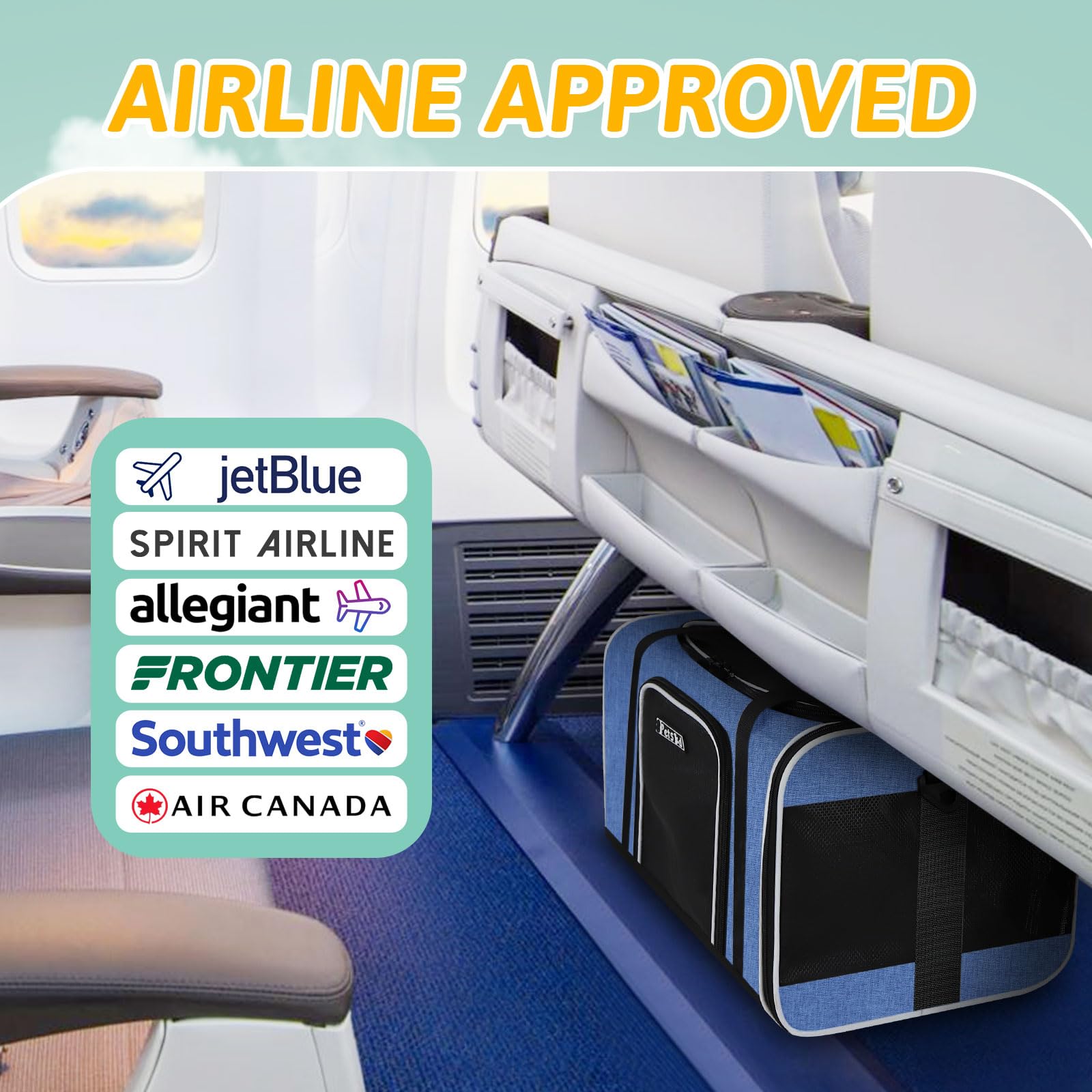 Petskd Pet Carrier 17X12X8.5 Jetblue Allegiant Airline Approved,Pet Travel Carrier Bag For Small Cats And Dogs, Soft Dog Carrier For 1-13 Lbs Pets,Dog Cat Carrier With Safety Lock Zipper(Pink)