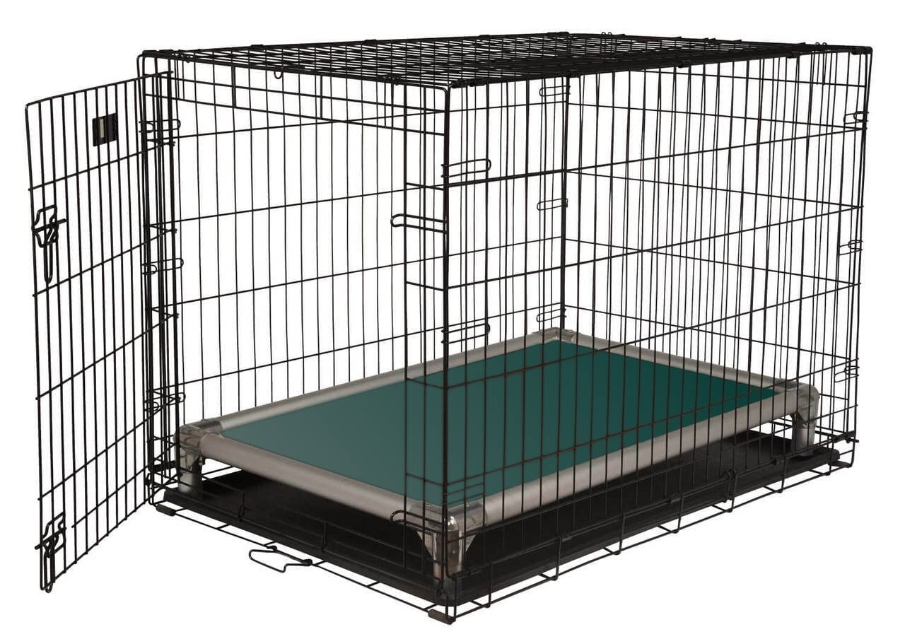 Kuranda Chewproof Crate Bed - Silver Aluminum - 35'' x 23'' - Vinyl - Forest