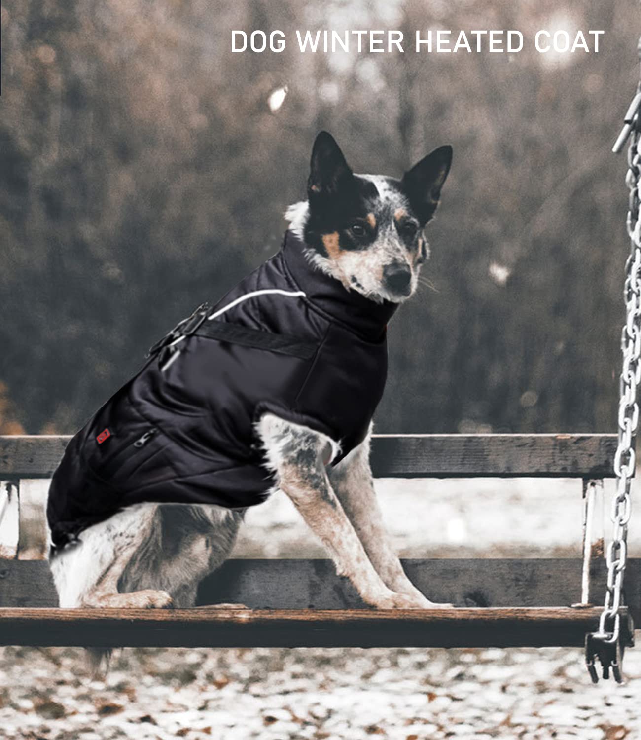 Comoil Heated Dog Warm Jackets,Heated Winter Dog Vest For Usb Charging,Power Bank Included,Water Resistant, Reflective Cold Weather Coats With Dual D Ring Leash For Dogs And Cats,Portable(Black M)