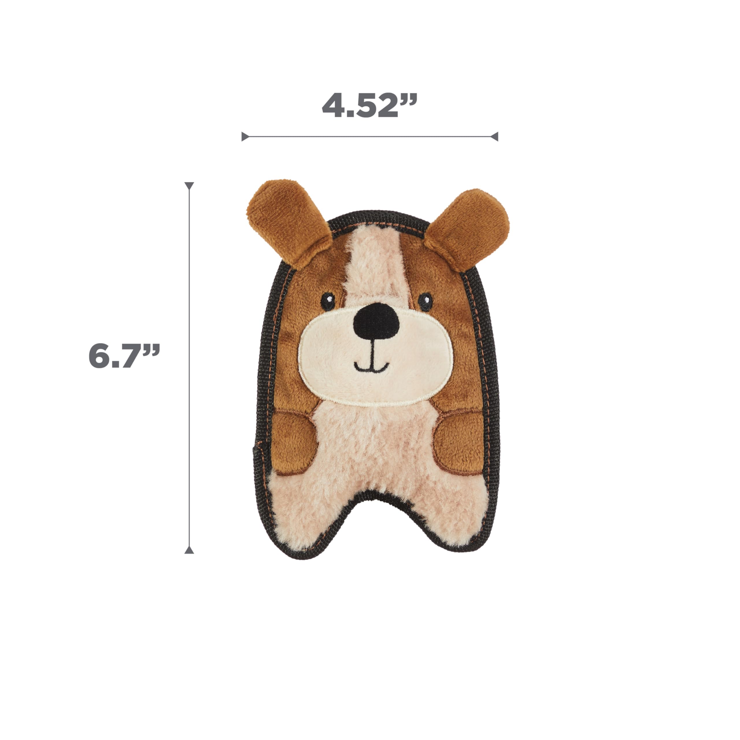 Outward Hound Durablez Tough Plush Squeaky Dog Toy, Puppy, Brown, Xs