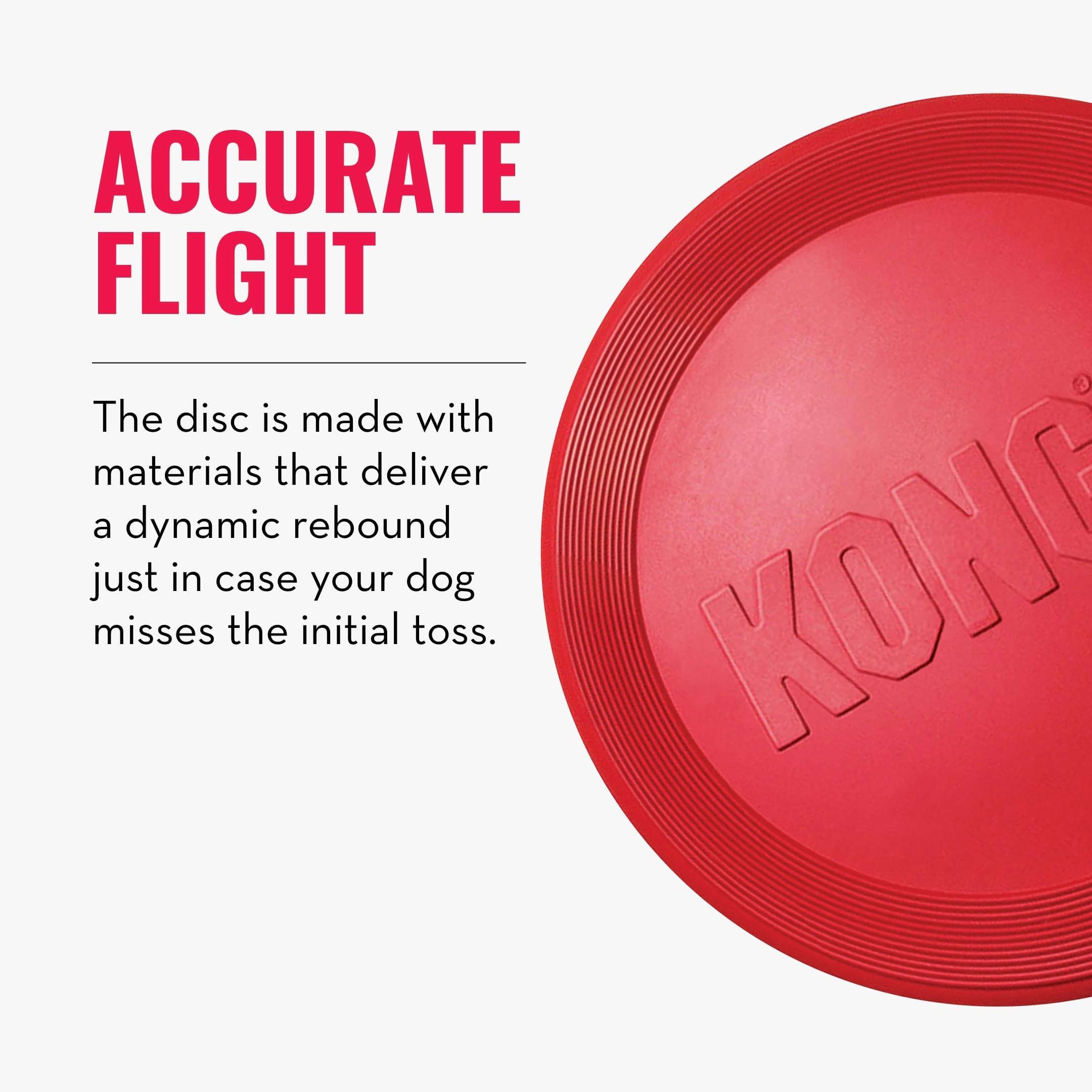 KONG Flyer - Durable Dog Toy for Outdoor Playtime - Natural Rubber Flying Disc, Dog Toy for Fetch - Safer Disc for Healthy Activ
