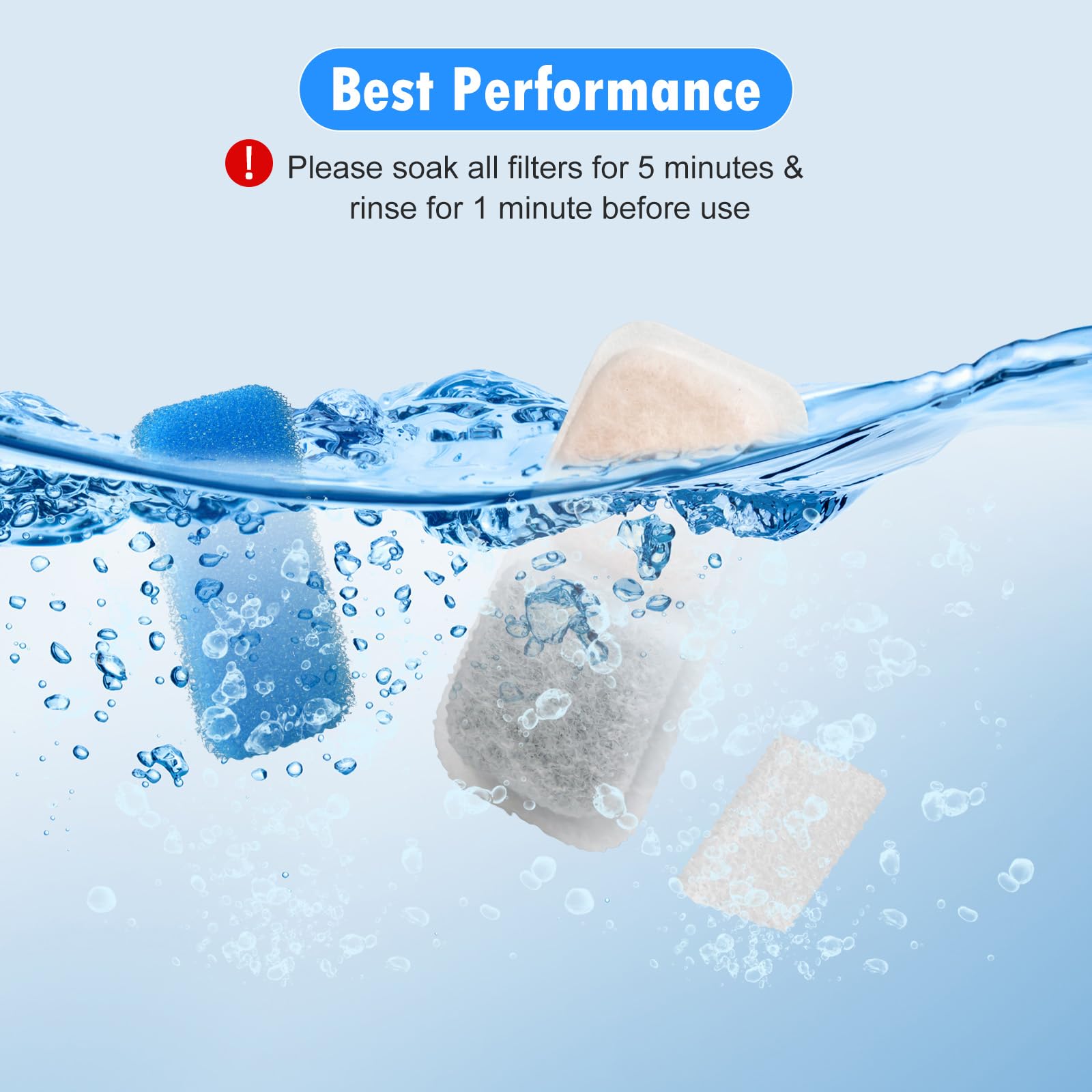 16 Sets Cat Water Fountain Filter Compatible With Oneisall 67Oz/2L Stainless Steel Cat Water Fountain, Activated Carbon Ion Resi