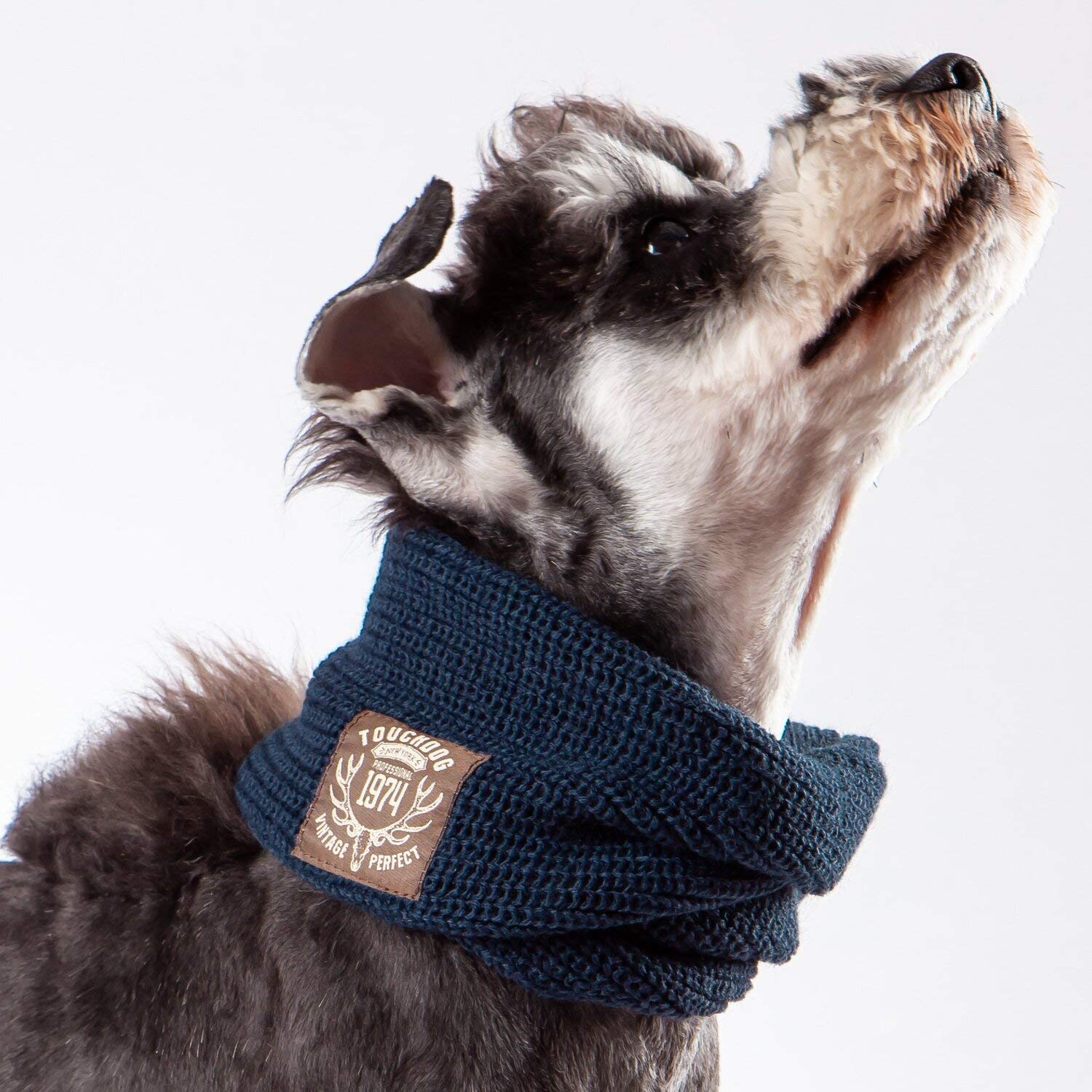 Touchdog Heavy Knitted Winter Dog Scarf, One Size, Navy