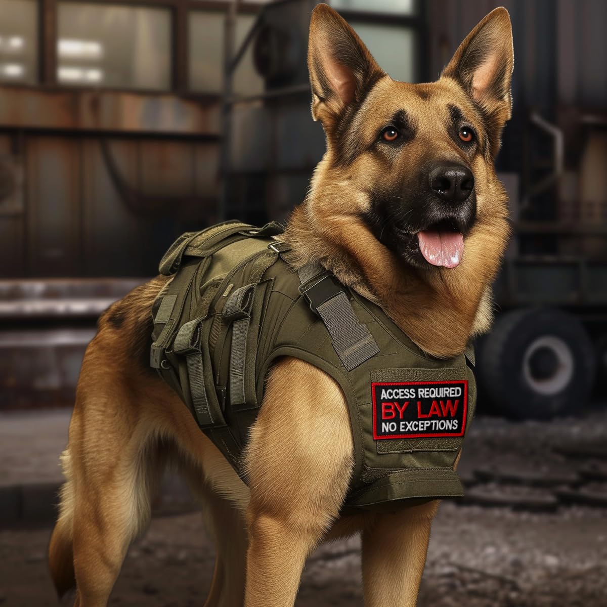 TACVEL 2 Pieces Access Required by Law No Exceptions Dog Patches with Hook Backing for Service Animal Vests, Harnesses