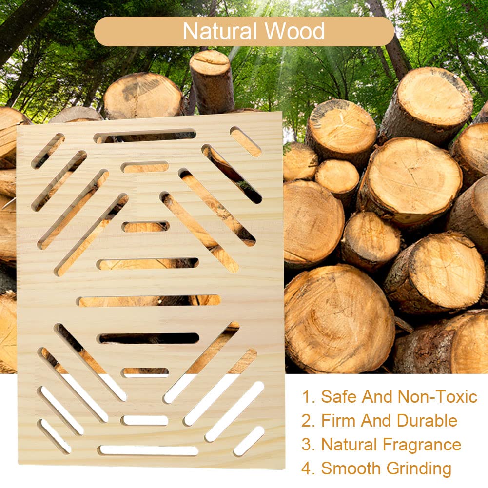 Litewoo Rabbit Scratch Board Foot Pad Mat Chew Toy Grinding Claws Teeth Natural Wood For Small Animal Rabbit Hamster Chinchilla Guinea Pig Ferret Gerbil Bunny Rat Cage Accessories (B)