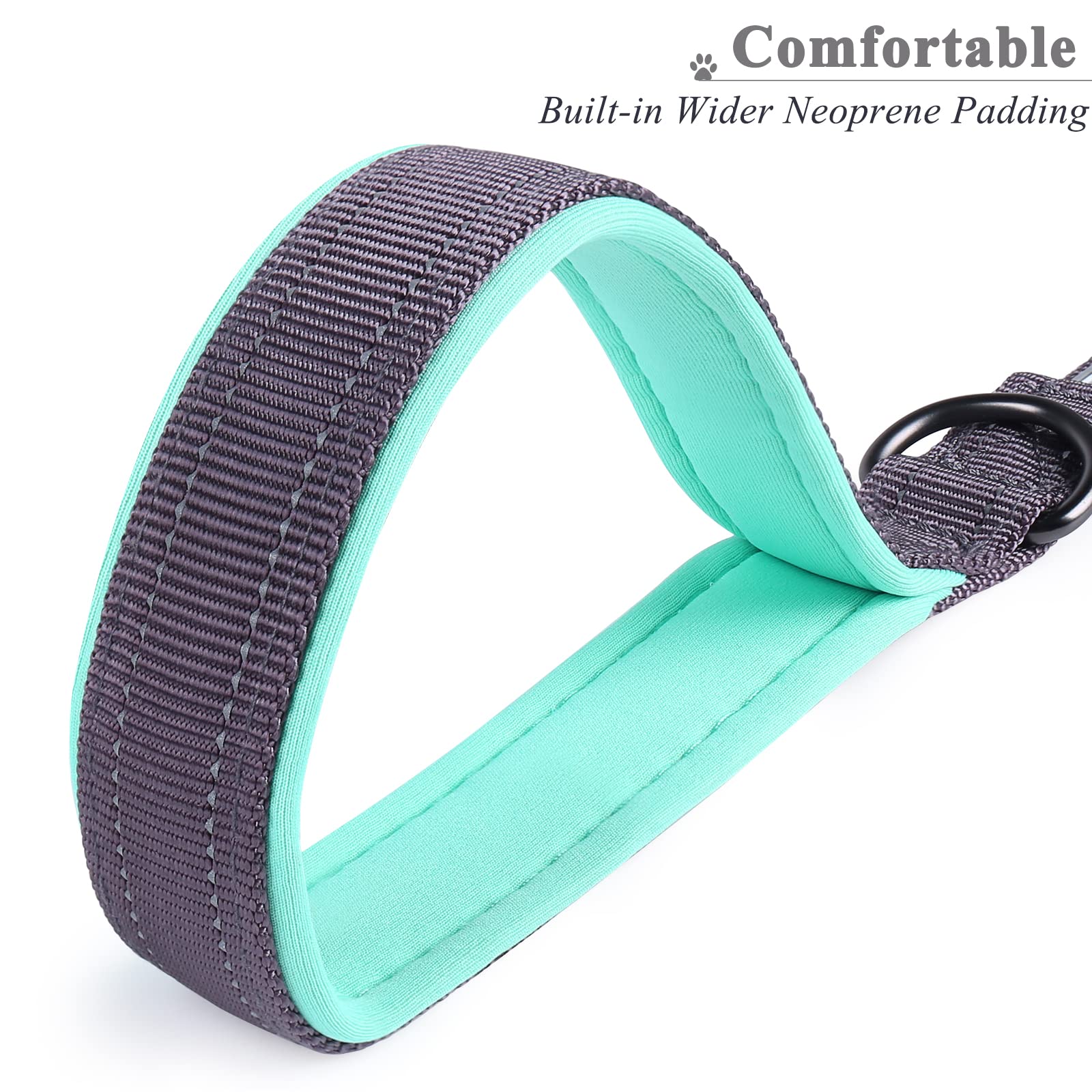 Vivaglory Short Dog Leash, Short Traffic Leash For Dogs, Short Training Leash For Medium & Large Dogs, 12Inch, Grey