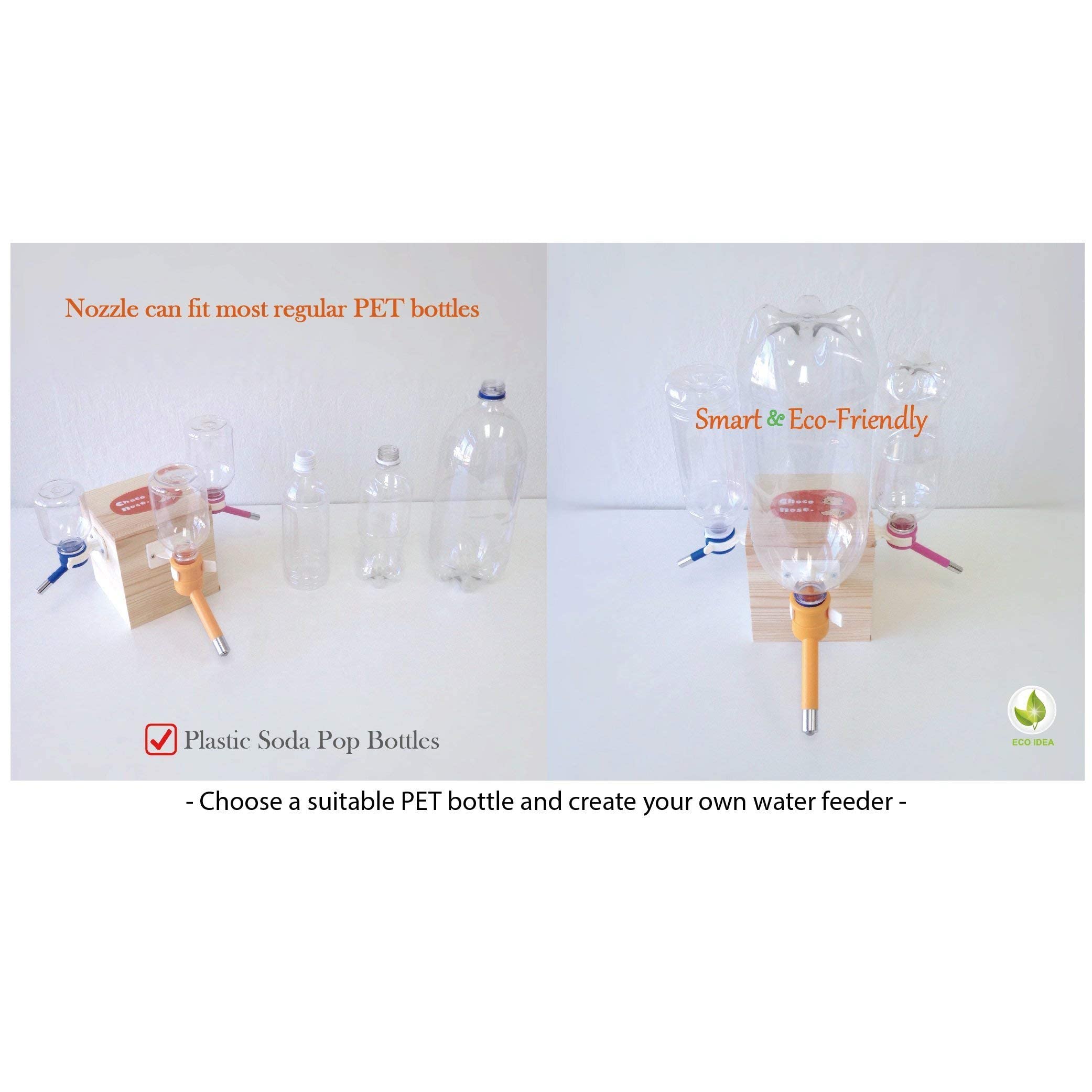 Choco Nose Patented No-Drip Dog Water Bottle/Feeder For Dogs/Cats And Other Small-Medium Sized Animals - For Cages, Crates Or Wall Mount. 10.2 Oz. Mess Free Leak-Proof Nozzle 16Mm, Blue (C590)