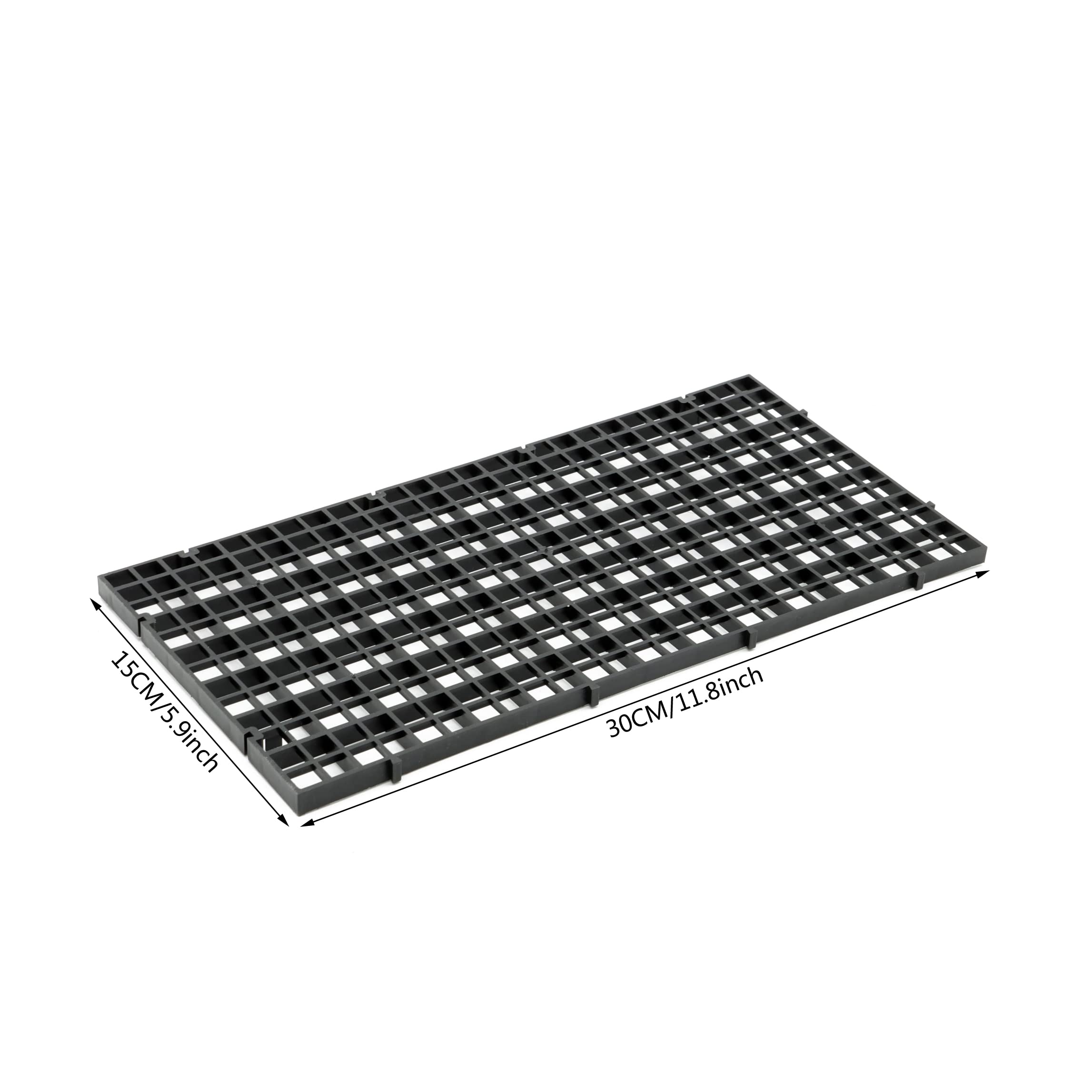 Aquarium Fish Tank Bottom Isolation 4 Pcs, Plastic Egg Crate Grid Divider Tray Egg (S 4Pcs Black)