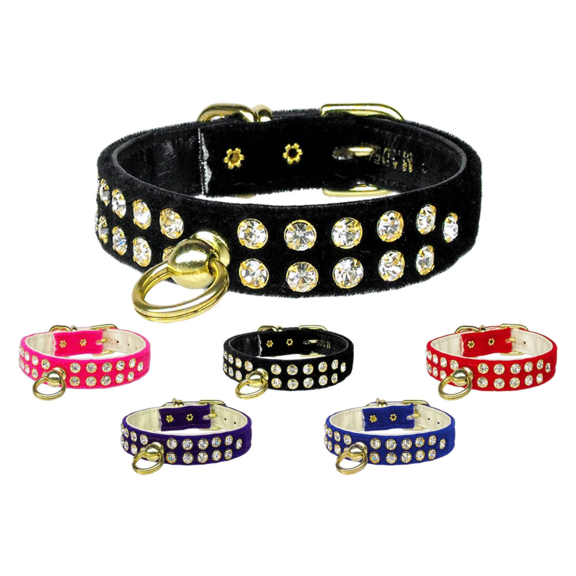 Dog, Puppy and Pet Collar, 31 Crystal Velvet Black 10