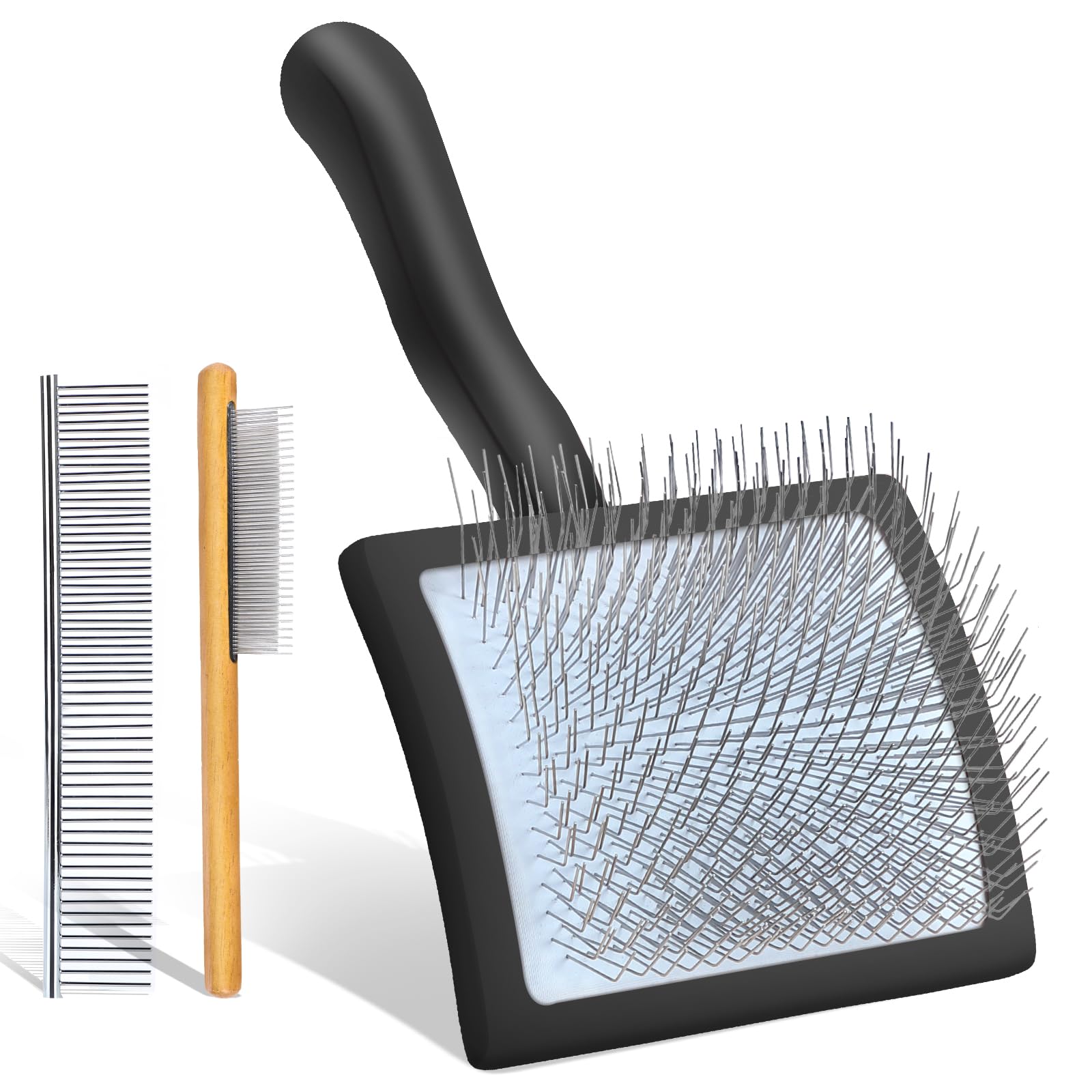 COZYGIFT Dog Slicker Brush for Long Haired Dogs, Removes Loose Hair, Tangles and Knots, Professional Pet Grooming Kit, Ideal for