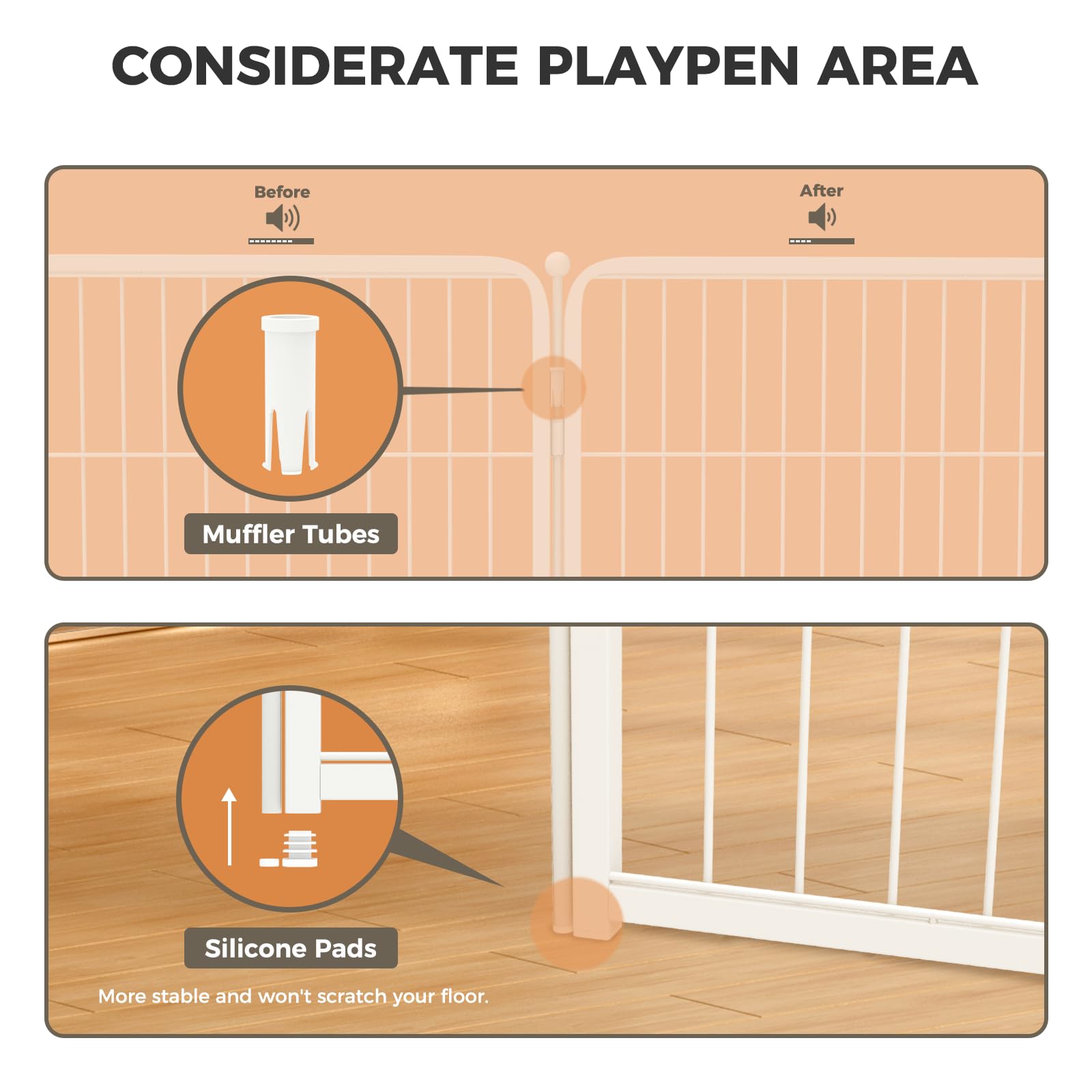 Fxw Homeplus Indoor Dog Playpen - Stress-Free And Safe Play, 24 Inch 4 Panels For Puppy And Small Dogs, White│Patented