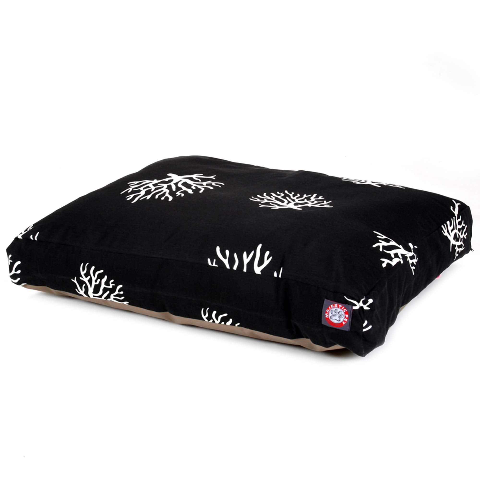 Black Coral Small Rectangle Indoor Outdoor Pet Dog Bed With Removable Washable Cover By Majestic Pet Products