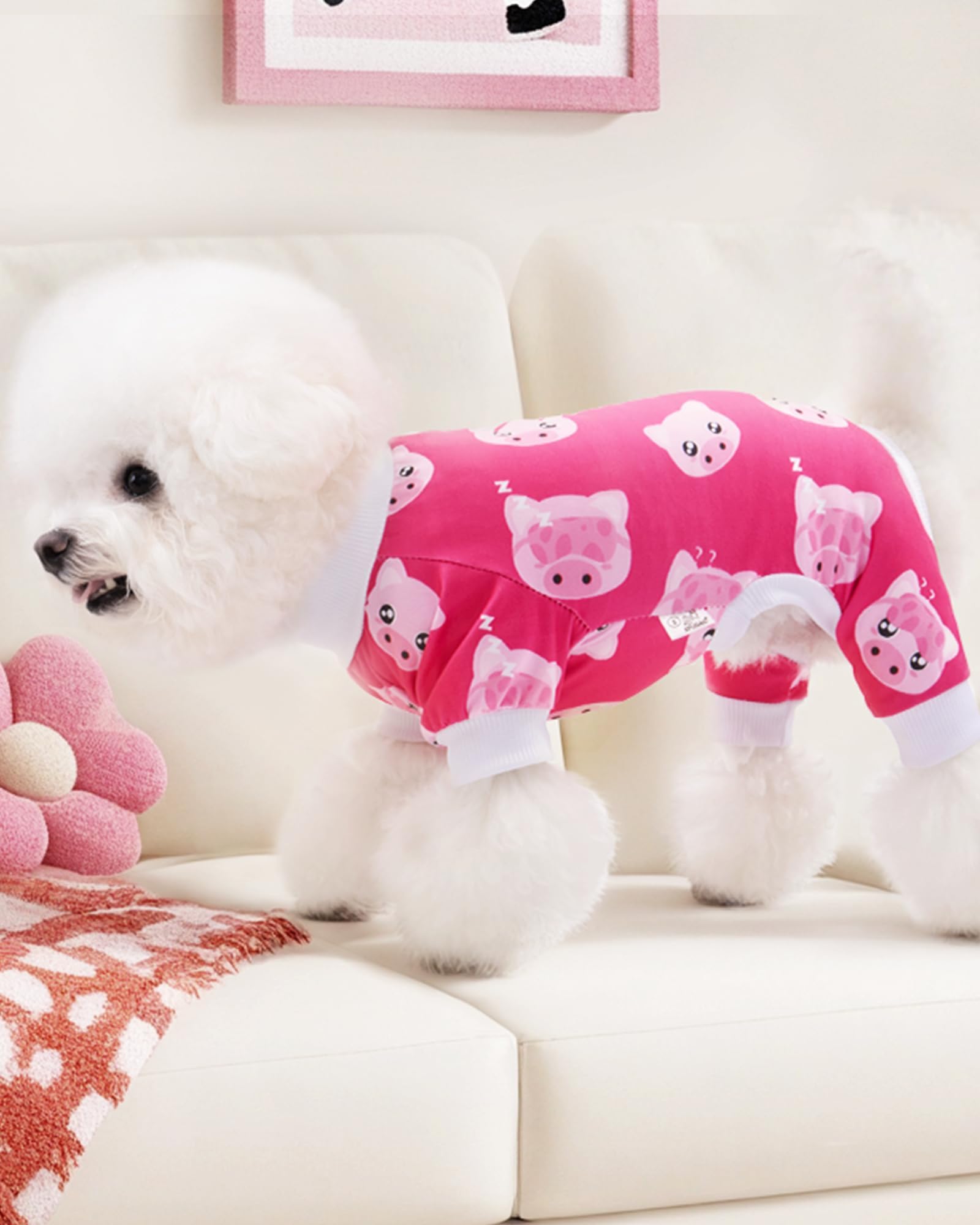 Xpudac Dog Pajamas Soft Stretchy Pig Dog Clothes For Small Medium Dogs Pet Jumpsuit Cat Apparel-Xl