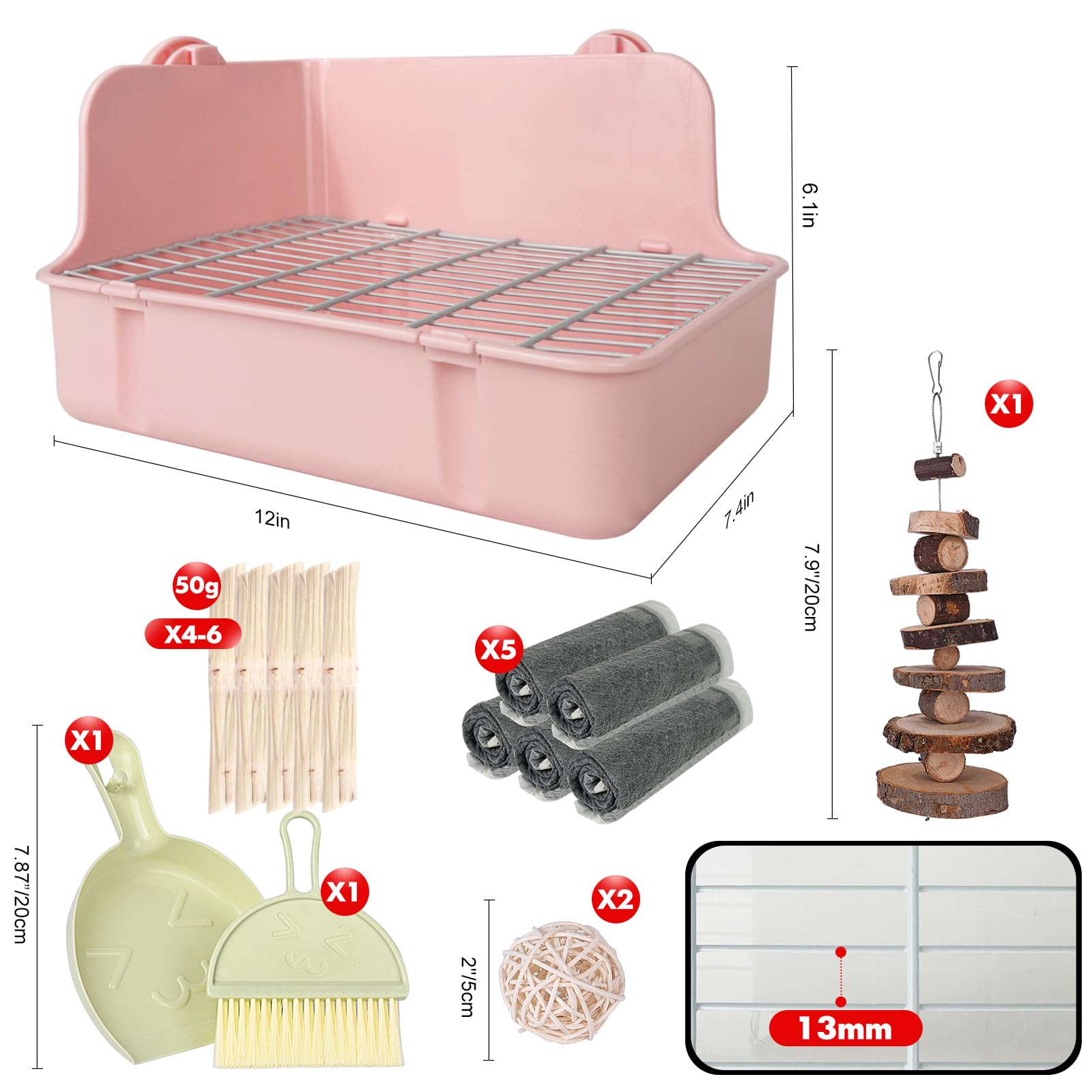 Rubyhome Rabbit Litter Box Bunny Litter Box Guinea Pig Potty Trainer Corner Bedding Pet Potty Pan For Rabbit Guinea Pig Ferret S