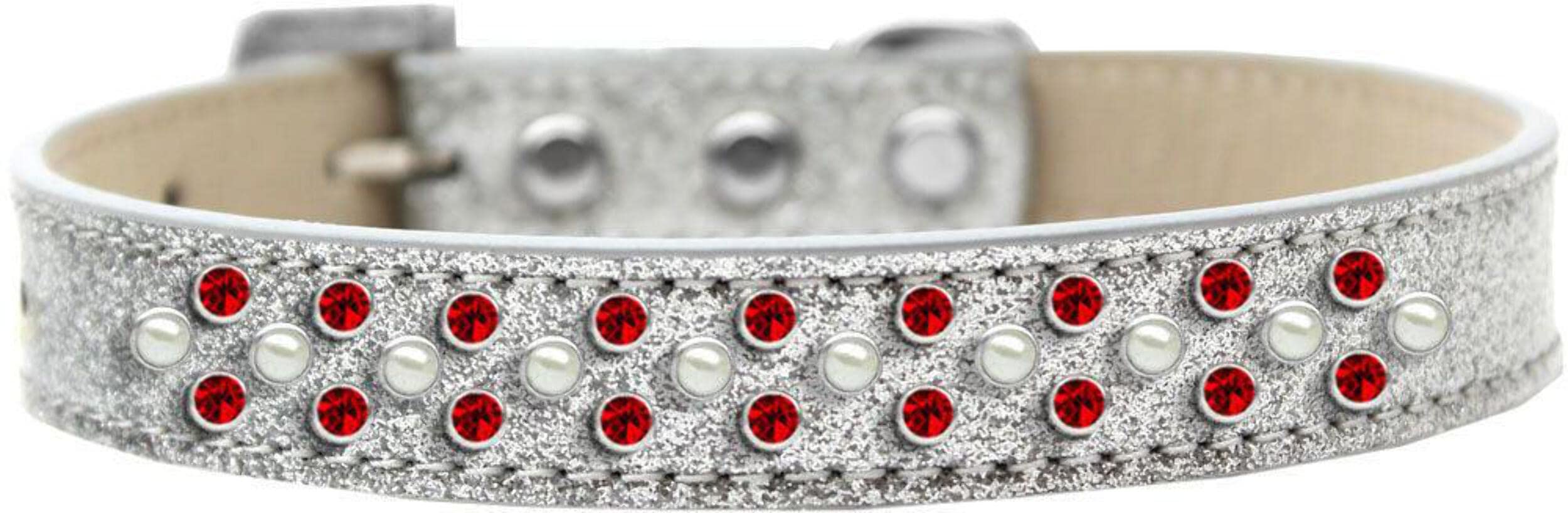 Mirage Pet Products Sprinkles Ice Cream Dog Collar with Pearl and Red Crystals, Size 12, Emerald Green