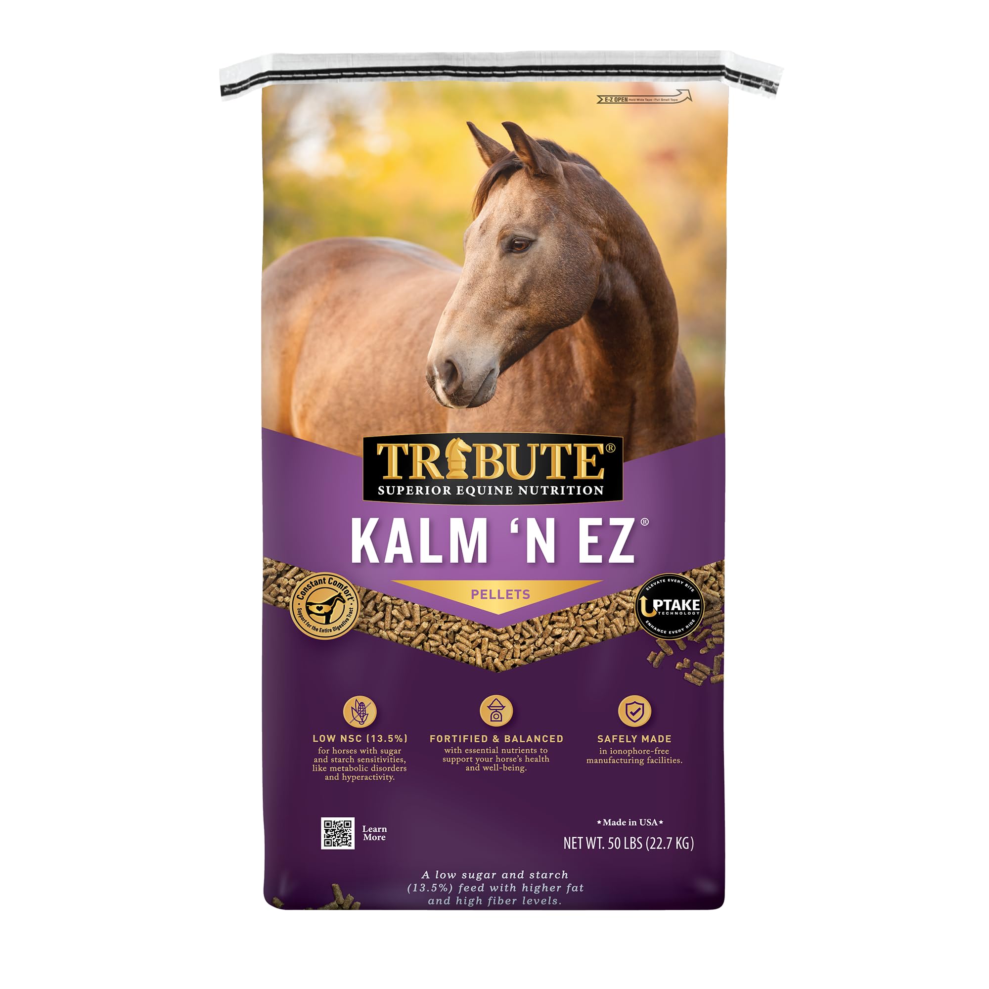 Kalmbach Feeds Tribute Kalm N Ez Pellets for Horse, 50 lb