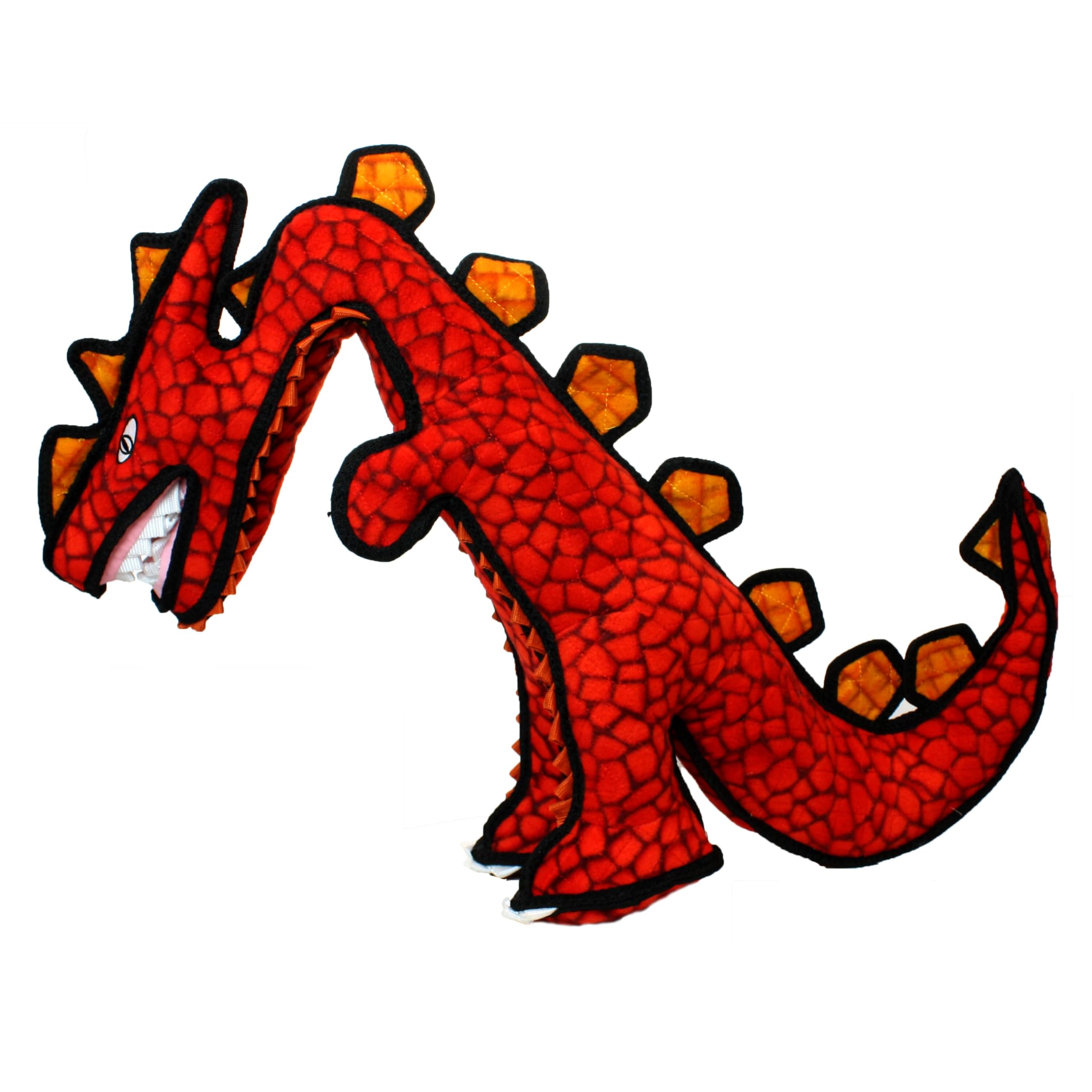 TUFFY - World's Tuffest Soft Dog Toy - Dinosaur Destructosaurus - Multiple Layers. Made Durable, Strong & Tough. Interactive Pla