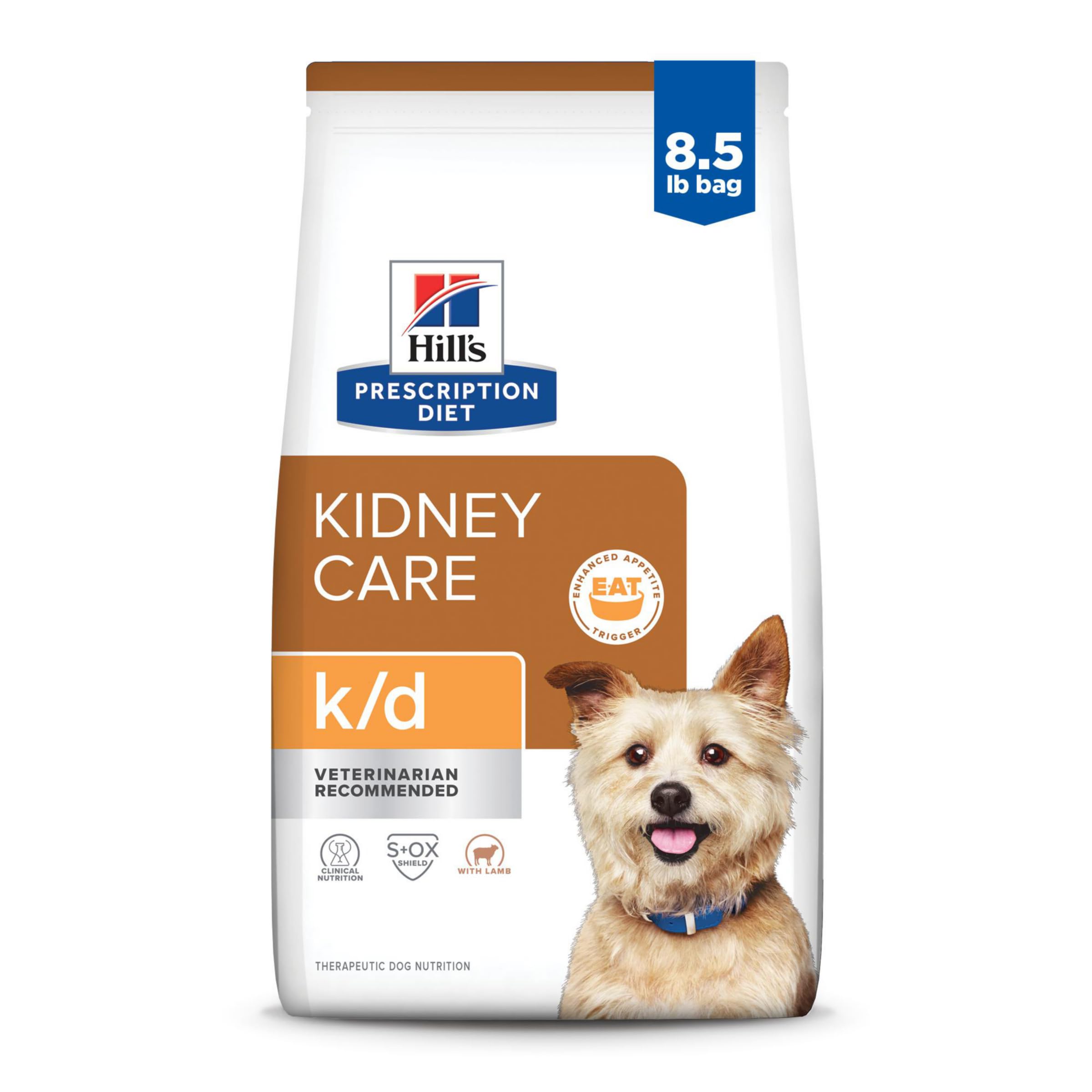 Hills Prescription Diet k/d Kidney Care with Lamb Dry Dog Food, Veterinary Diet, 8.5 lb. Bag