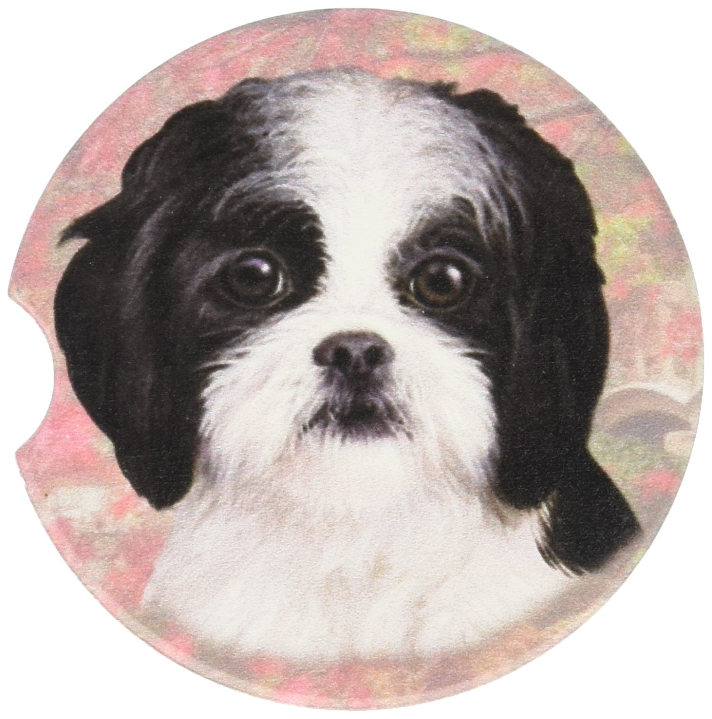 E&S Pets Black & White Puppy Cut Shih Tzu Coaster, 3' X 3'
