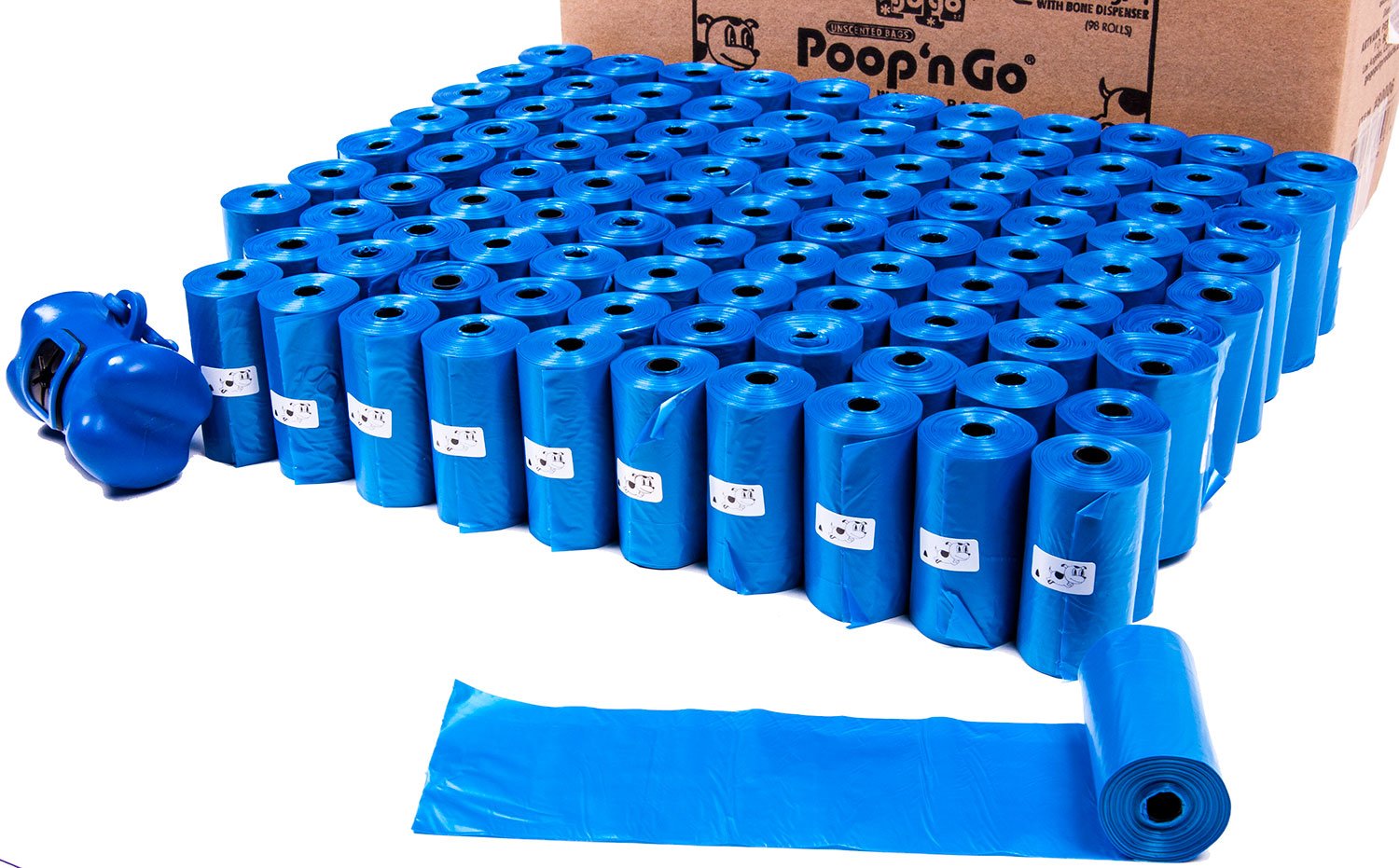 1470 Count Scented Royal Blue Gogo Pet Products Thick Pet Animal Dog Puppy Waste Poop Bags W/ Free Baggie Dispenser