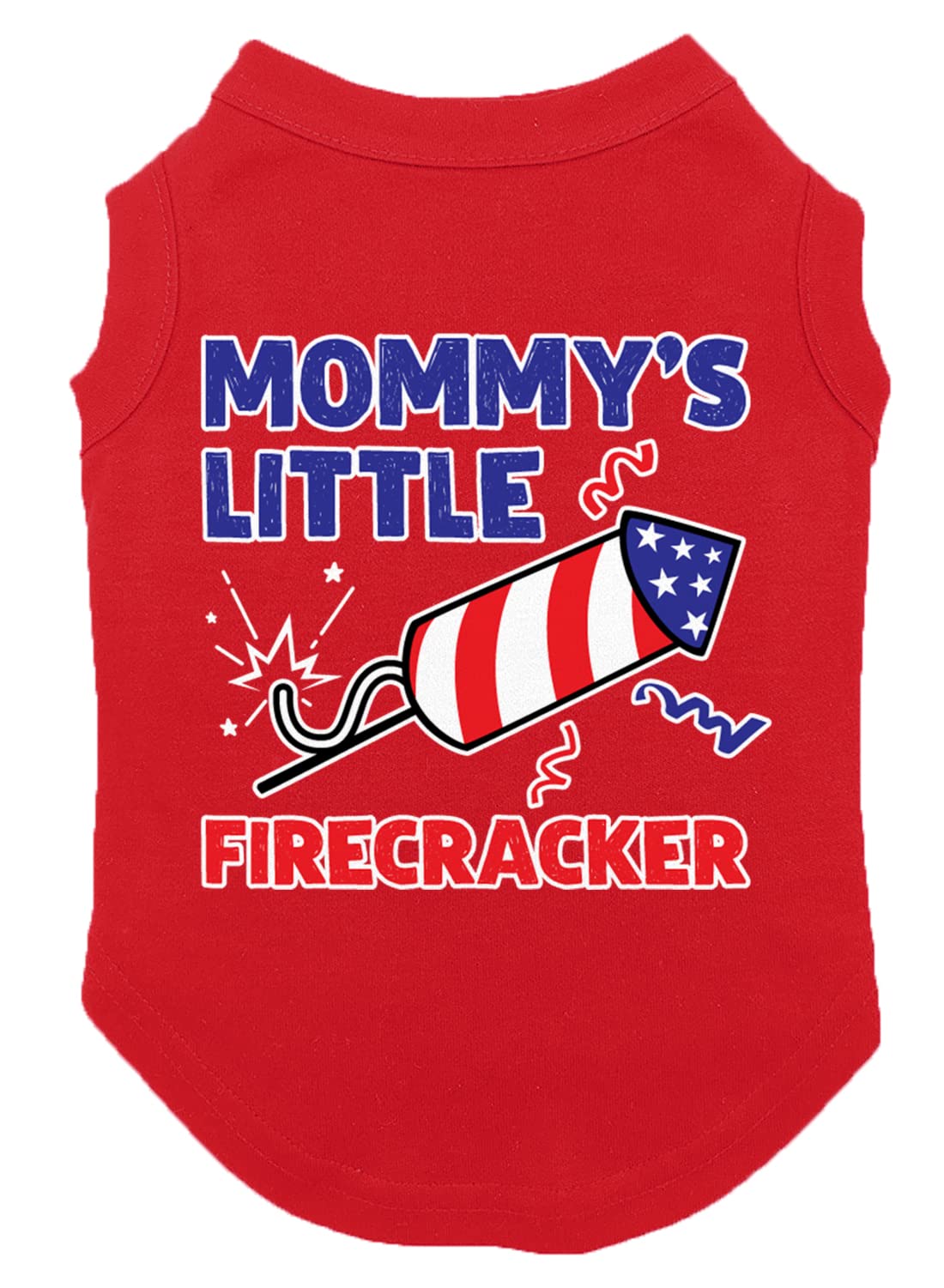 Mommy'S Little Firecracker - Usa Independence Day 4Th Of July Dog Shirt (Red, Medium)