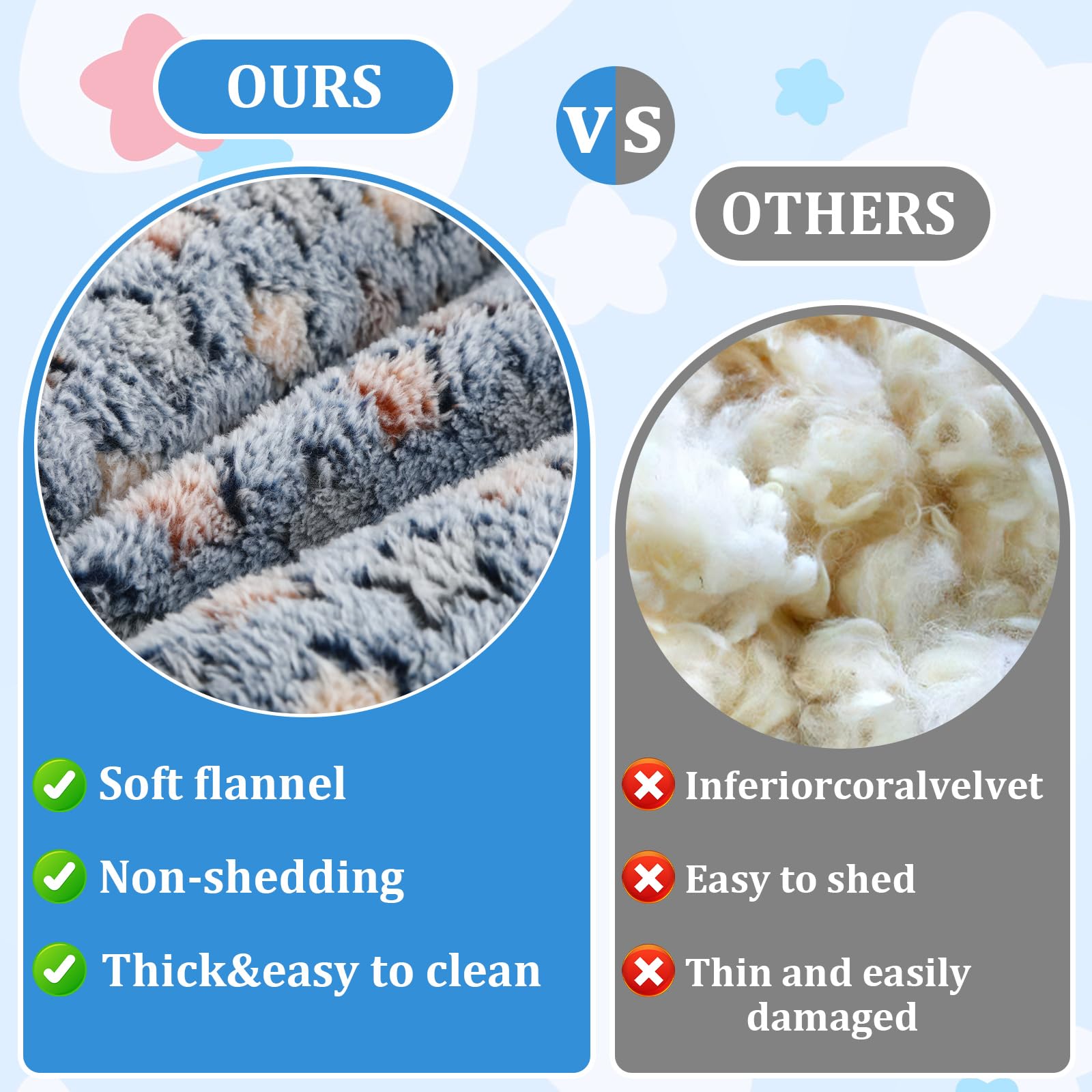 Petknows 15.7X14 Inch Rabbit Bed, Padded Concave Bed For Small Animals, Cuddle Cushion Plush Mat With Cotton Lounger Pillows For