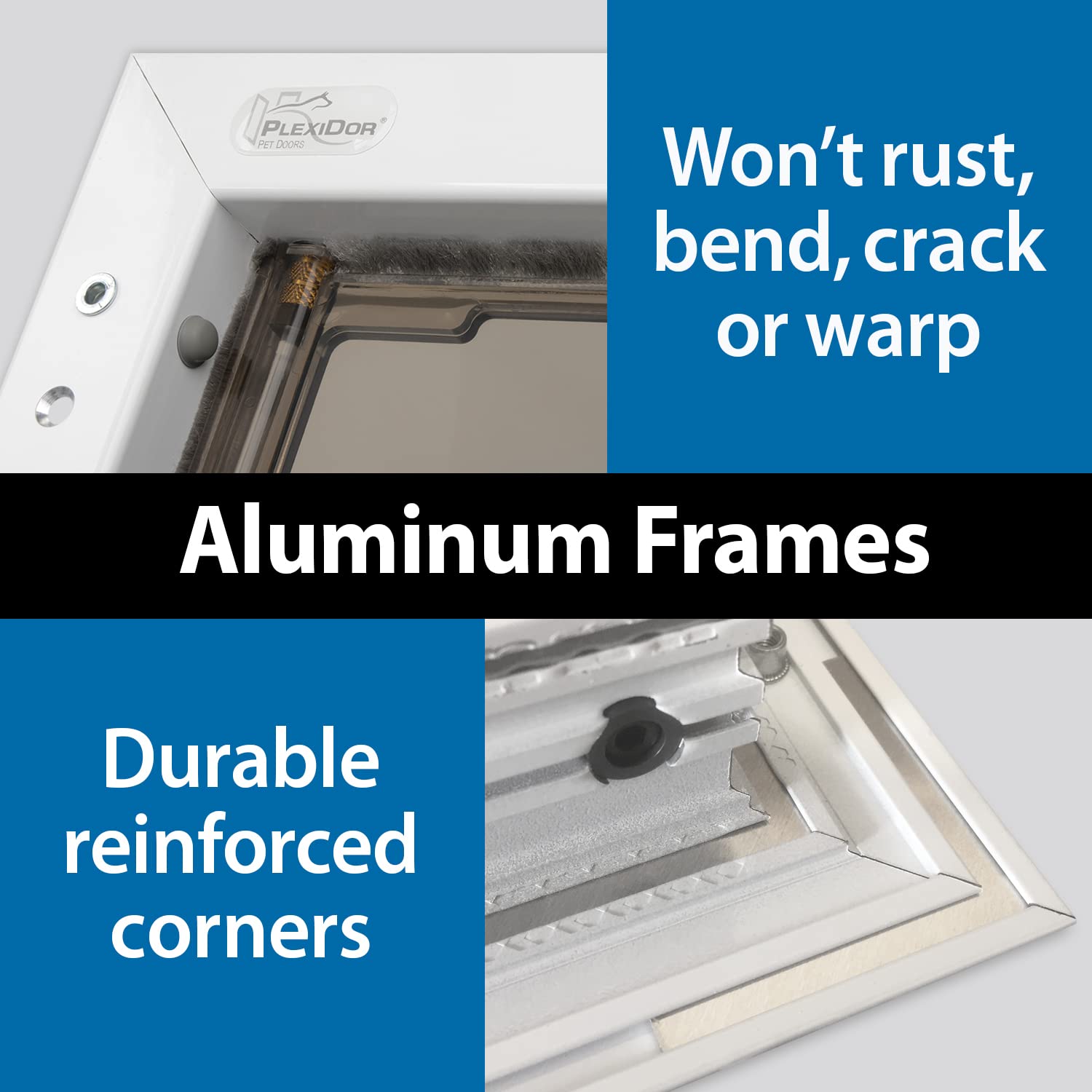 Plexidor Performance Pet Doors For Dogs And Cats - Door Mount Dog Door With Lock And Key - White, X-Large Sizes