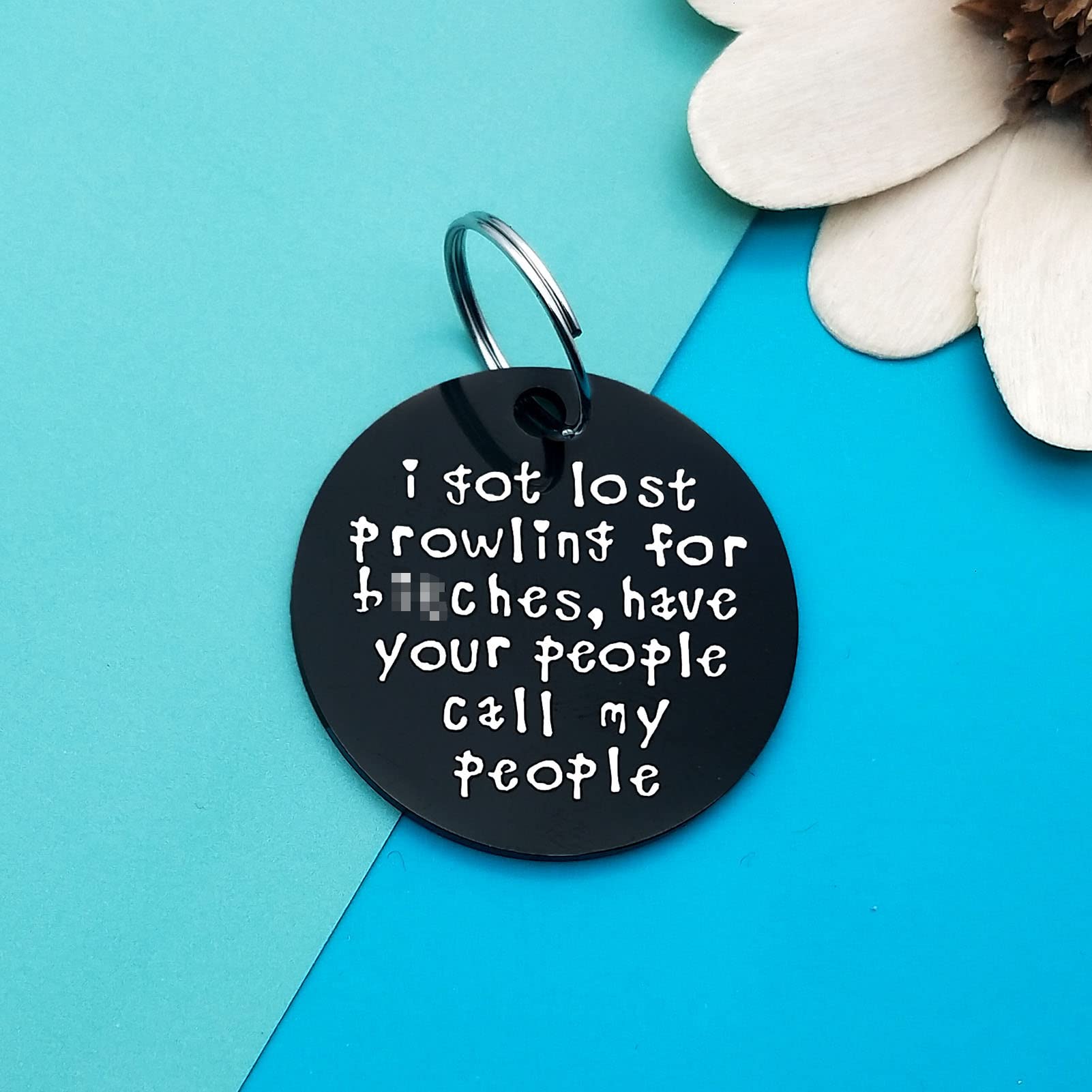 Funny Pet Tag, Dog Collar Tag, Stainless Steel, I Got Lost Prowling For Have Your People Call My People Puppy Gift For Dog Cats