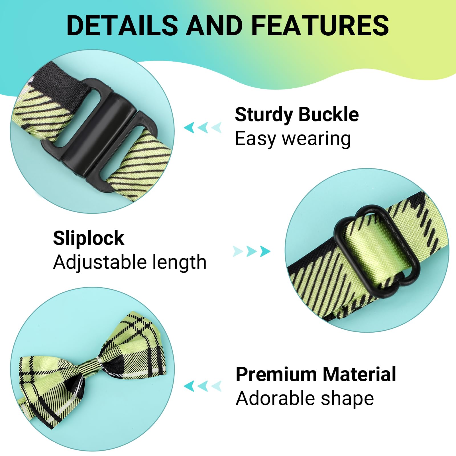 Segarty Bow Ties For Dogs, 80 Pack Dog Bowtie Collar, Adjustable Small Medium Pet Bowties Large Puppy Neck Bows Bulk Assorted Pe