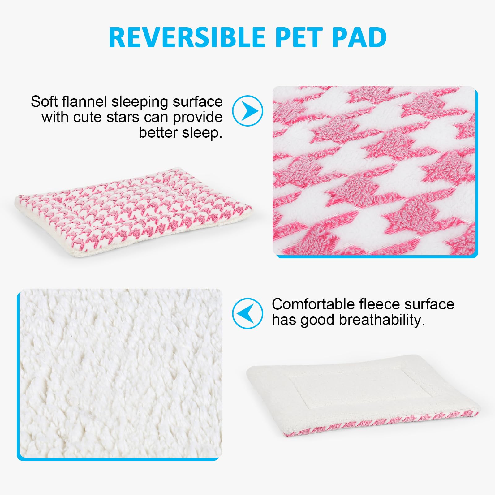 Kigmmro Dog Bed Mat, Machine Washable Pet Bed Pad for 30-inch Kennel, Reversible Dog Crate Pad for Medium Small Dogs, Portable a