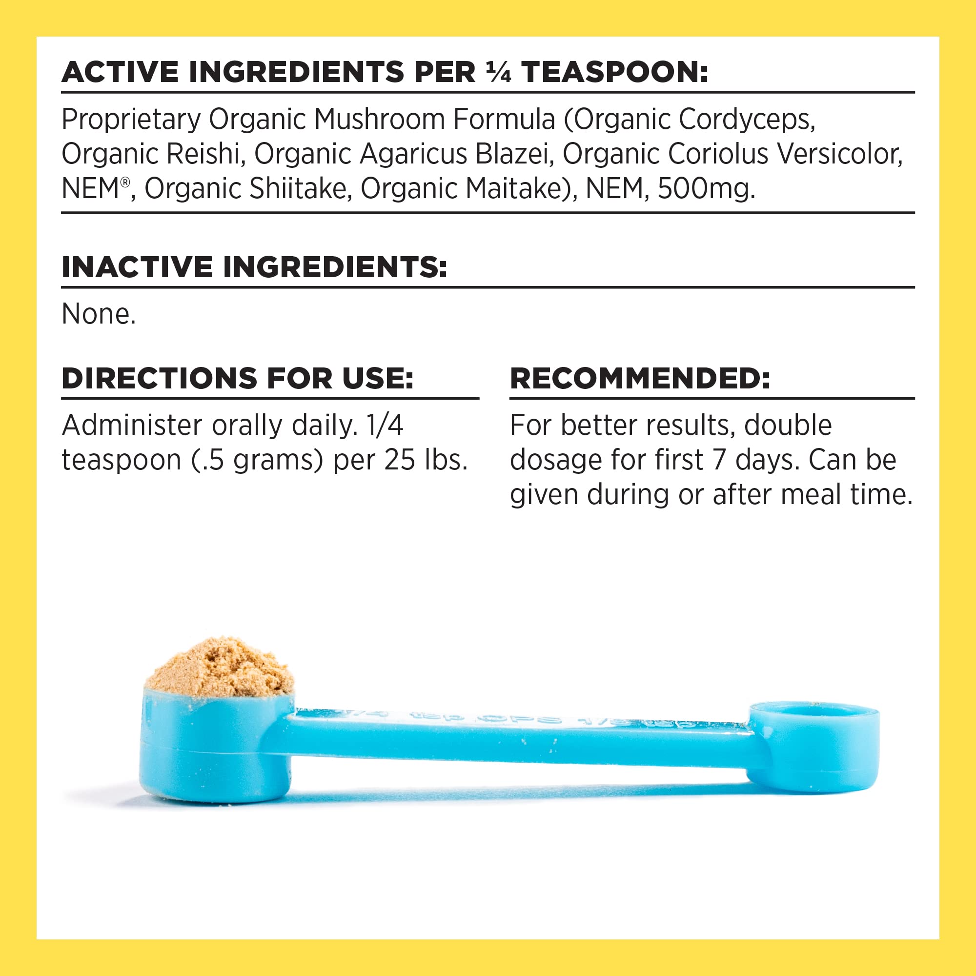 BIXBI Dog & Cat Joint Support, 2.12 oz (60 g) - All Natural Organic Pet Superfood - Daily Mushroom Powder Supplement - USA Grown