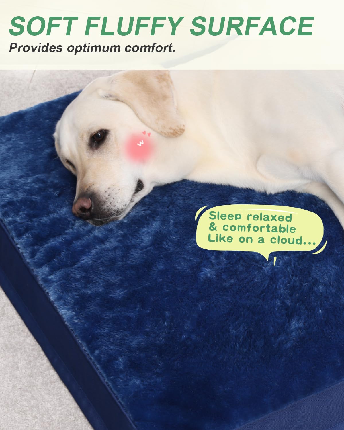 Ksiia Orthopedic Extra Large Dog Crate Bed, Waterproof, Plush, Washable, Deluxe With Egg Crate Foam & Removable Cover, 47 X 29 I