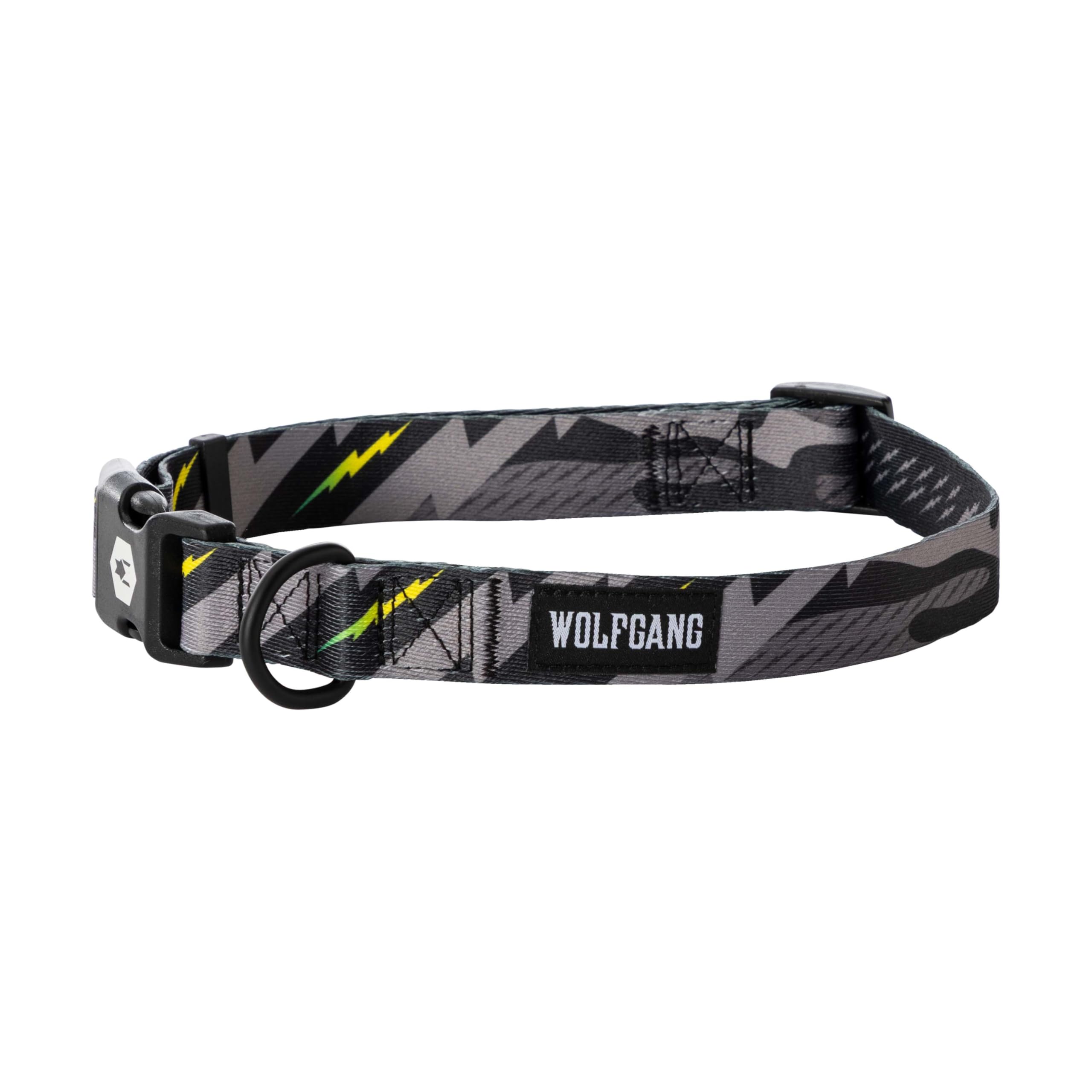 Wolfgang Heavy Duty, Adjustable Dog Collar With Quick Release Nylon Buckle For Walking & Training, Darkskies Print, Large