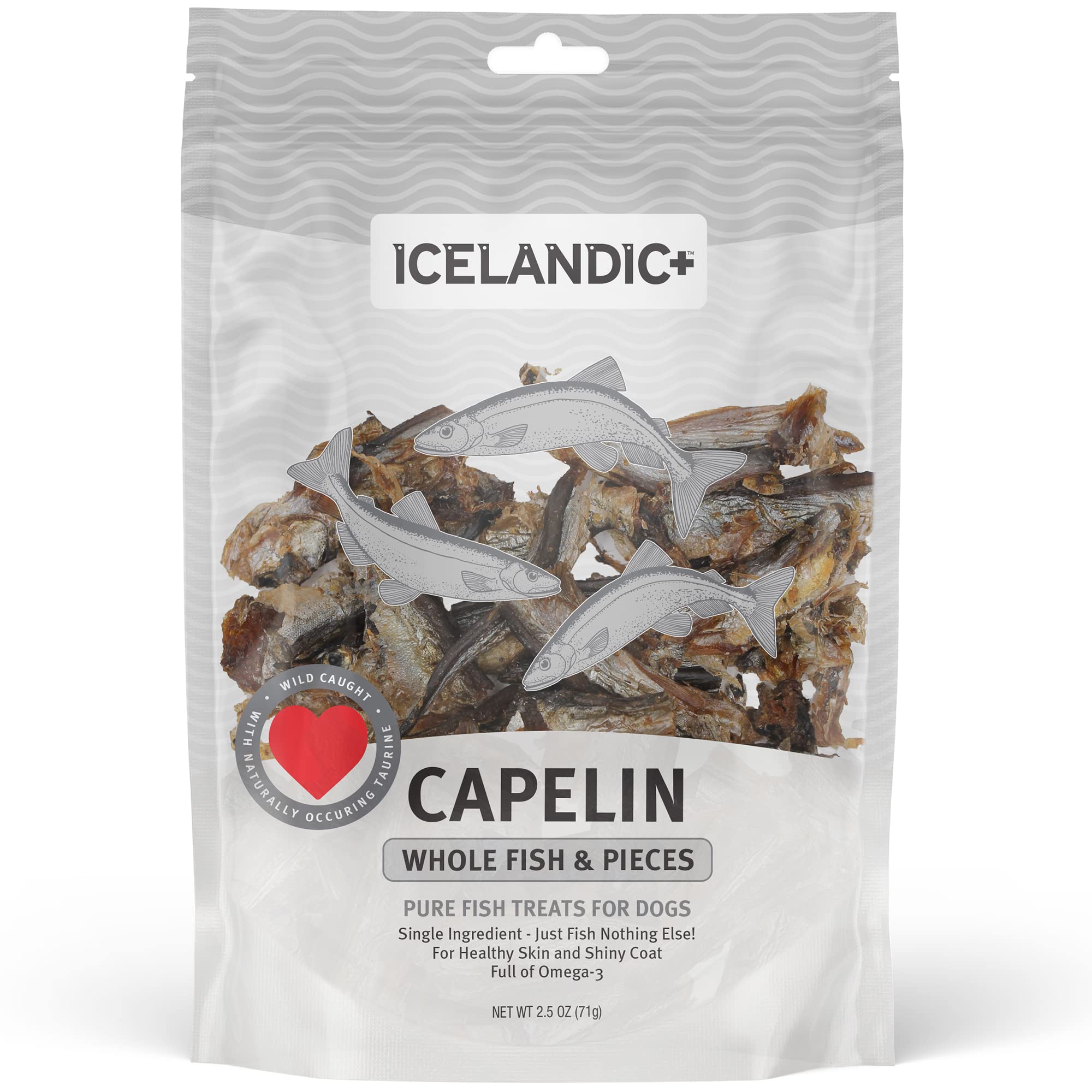 Icelandic+ Plus Capelin Whole Fish & Pieces Dog Treat 2.5-oz Bag