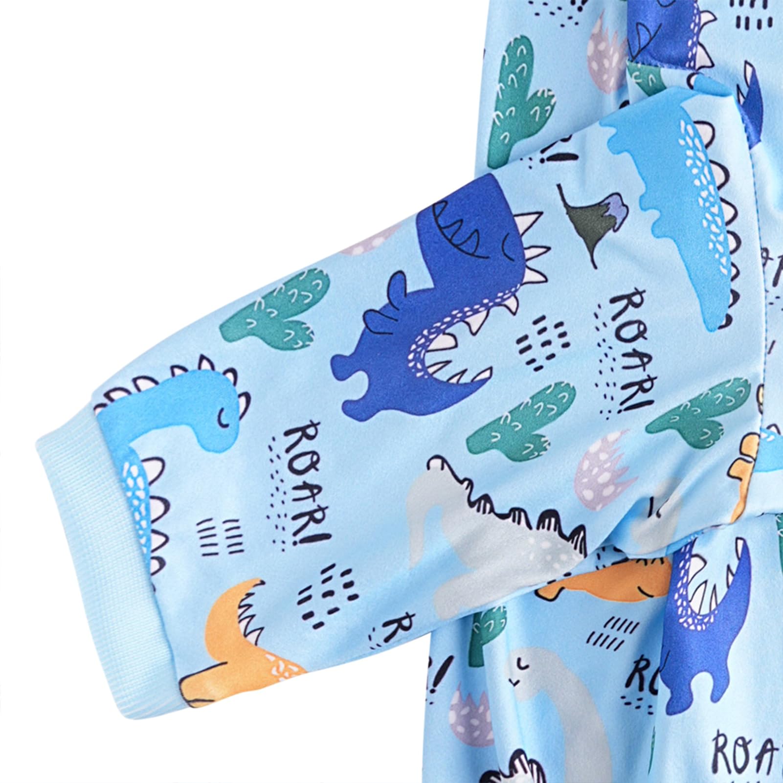 PriPre Dinosaur Dog T-Shirt - Cute Pattern Printed Apparel for Large Dogs, Softable Stretchy Pet Clothes (L, Blue)