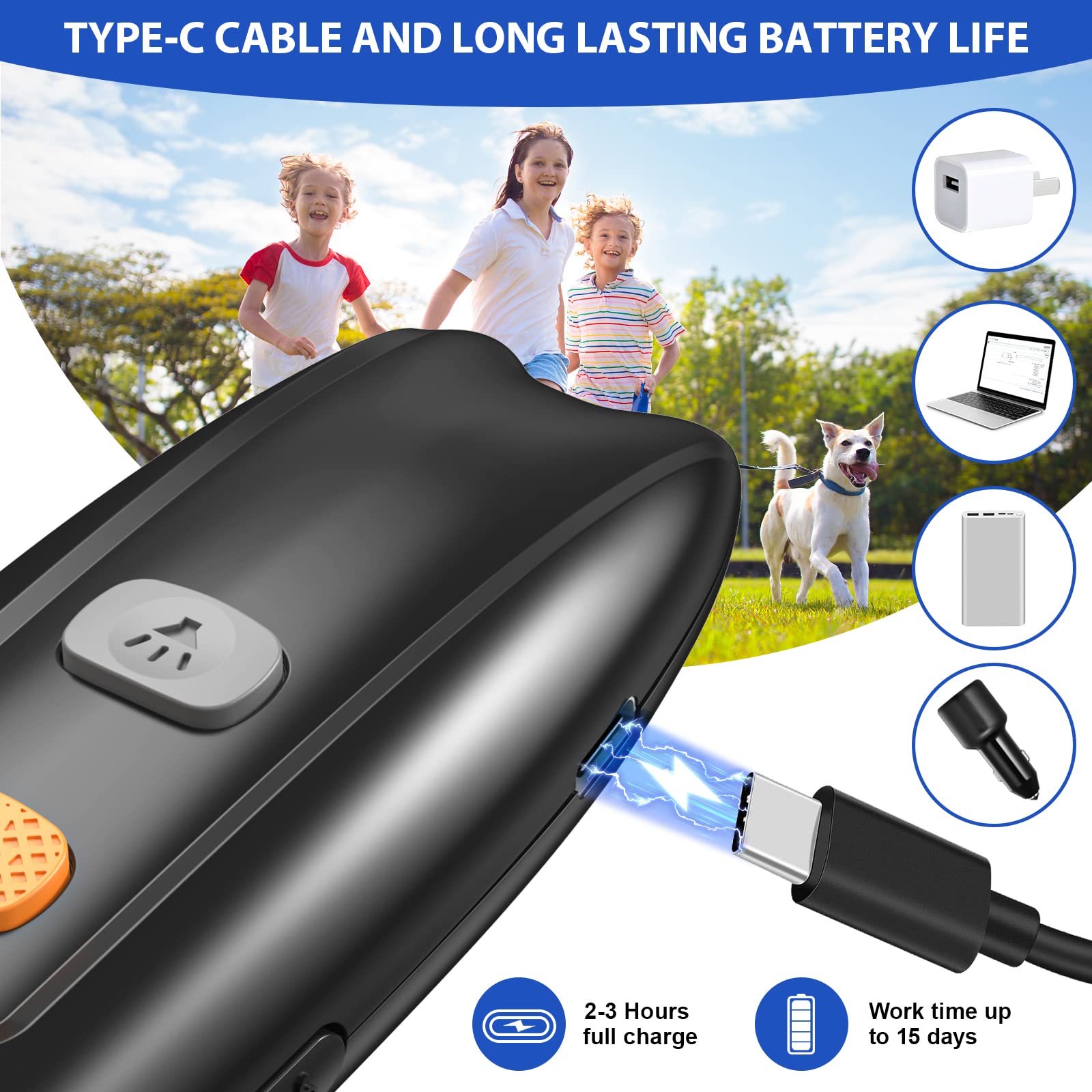 Svtrat Ultrasonic Dog Barking Control Device, Anti-Bark Silencer with LED Light, 3 Modes, 20ft Range, Red, Model CSB27