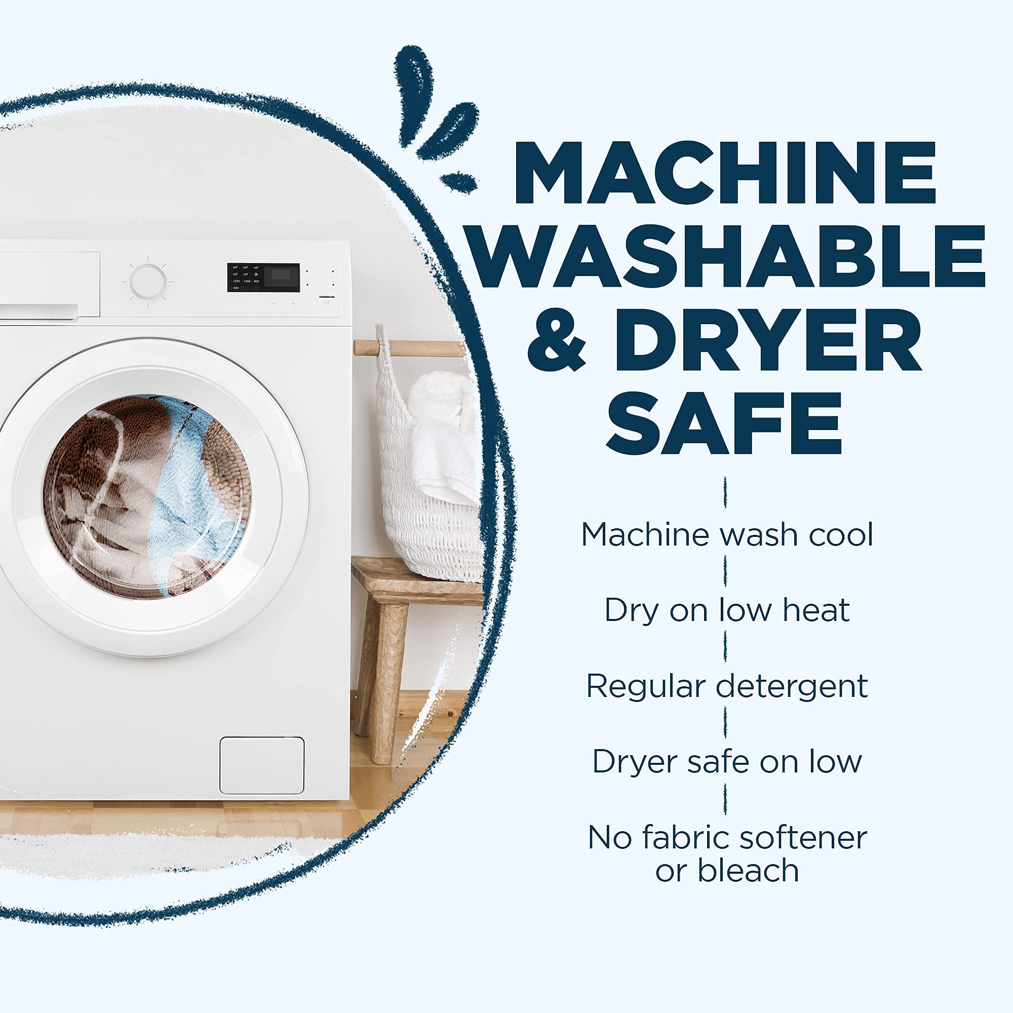 Soggy Doggy Super Shammy Dog Towel, Washable Microfiber Dog Towels For Drying Dogs And Cleaning Paws, Fast-Drying Dog Bath Towel With Hand Pockets, Blue/Red Trim, 31 X 14 Inches