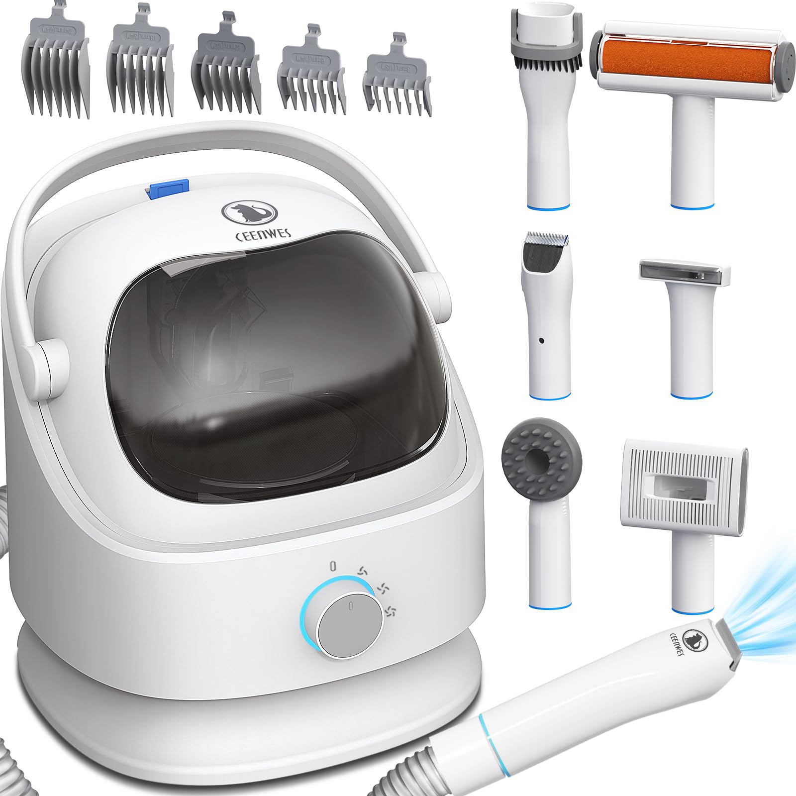 3L Dog Grooming Vacuum Dog Grooming Kit Professional Dog Hair Vacuum Pet Grooming Vacuum Pet Hair Removal Tool Dog Clipper Pet G